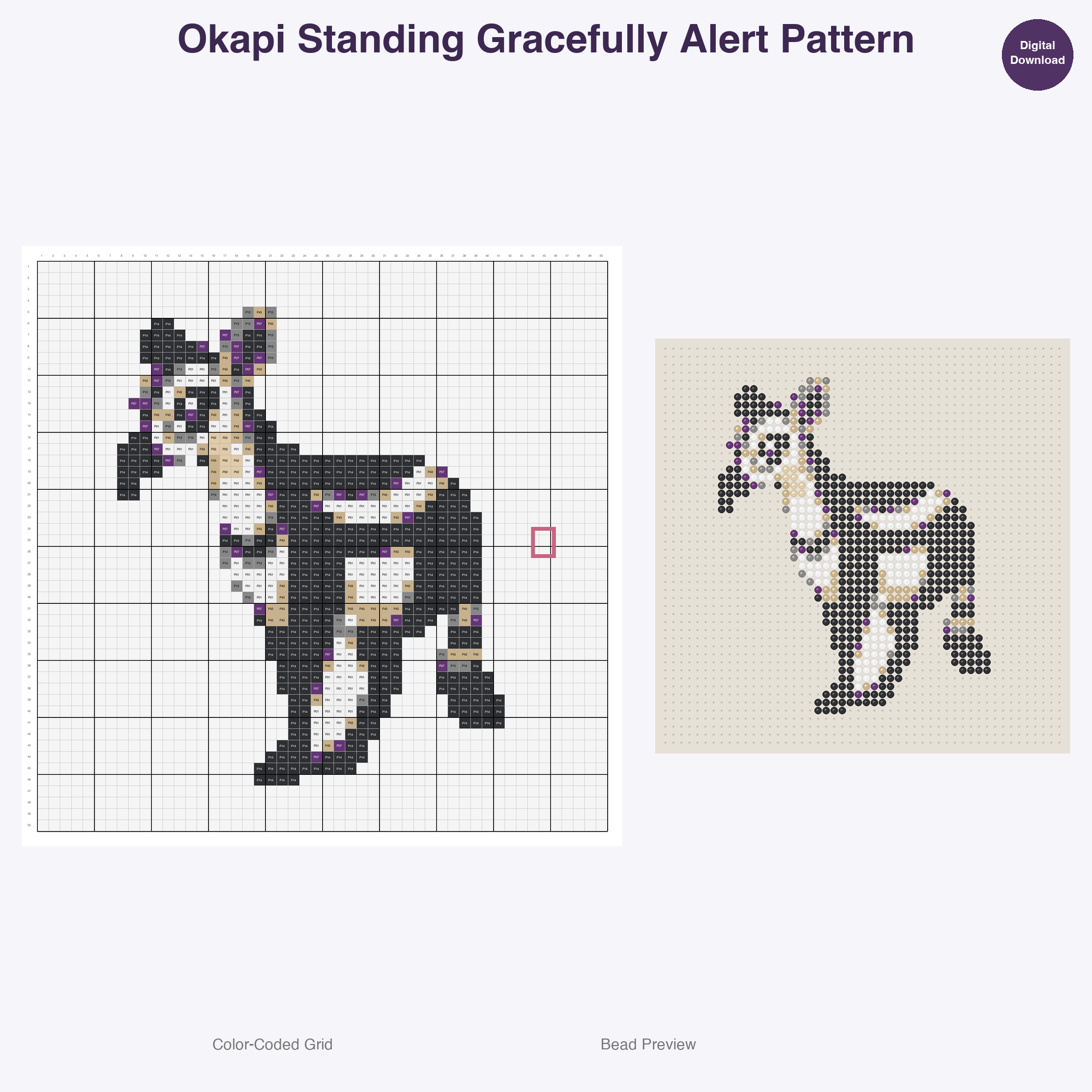 Jungle Jive Critters Perler Bead Patterns, 48 Designs x 3 Grid Sizes (29x29 + 50x50 + 128x128), Fuse Bead PDF Digital Download