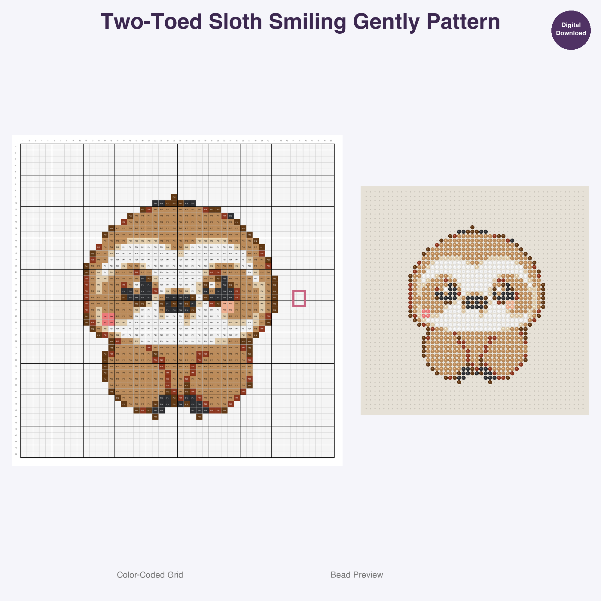 Jungle Jive Critters Perler Bead Patterns, 48 Designs x 3 Grid Sizes (29x29 + 50x50 + 128x128), Fuse Bead PDF Digital Download