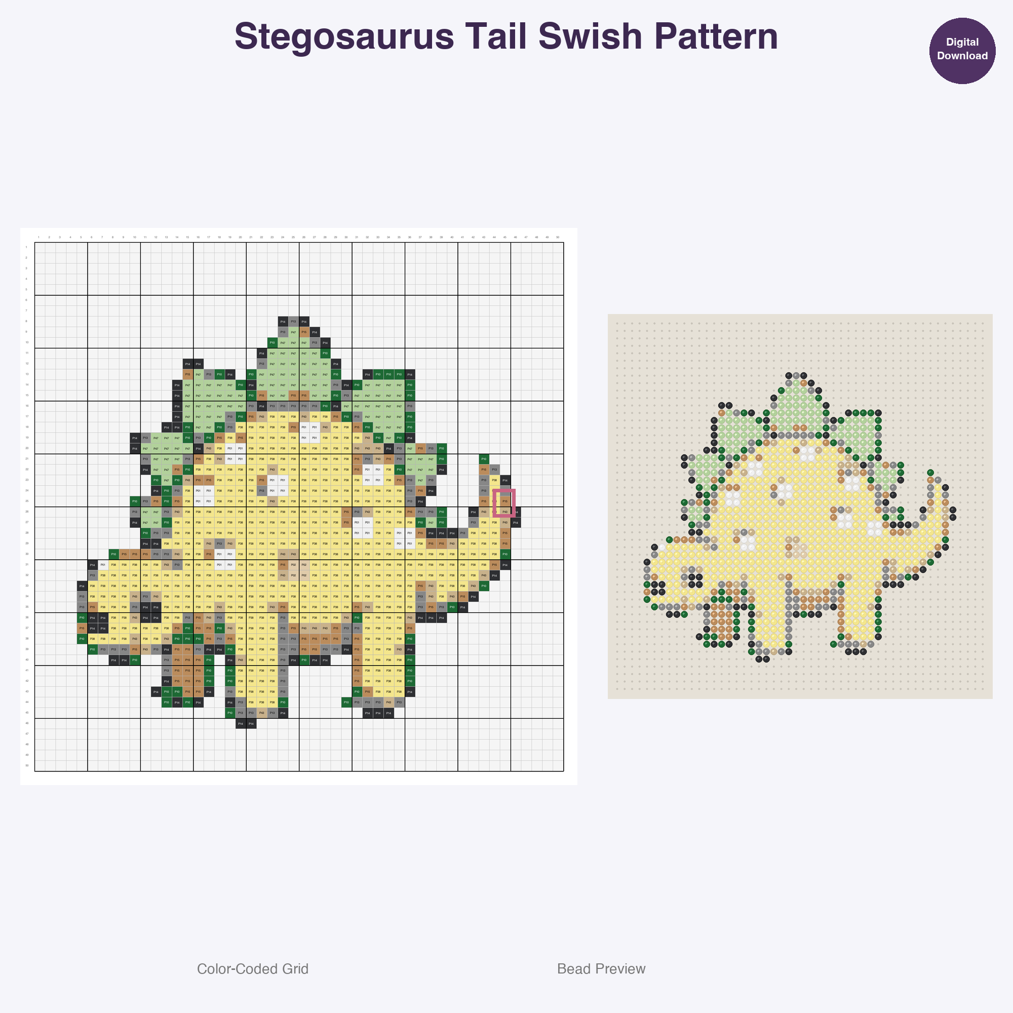 Jurassic Japesters Perler Bead Patterns, 48 Designs x 3 Grid Sizes (29x29 + 50x50 + 128x128), Fuse Bead PDF Digital Download