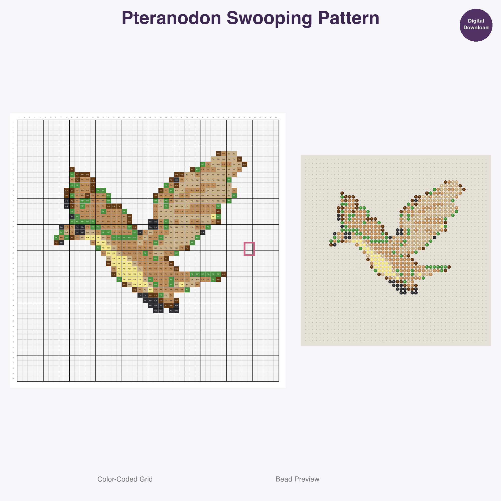 Jurassic Japesters Perler Bead Patterns, 48 Designs x 3 Grid Sizes (29x29 + 50x50 + 128x128), Fuse Bead PDF Digital Download