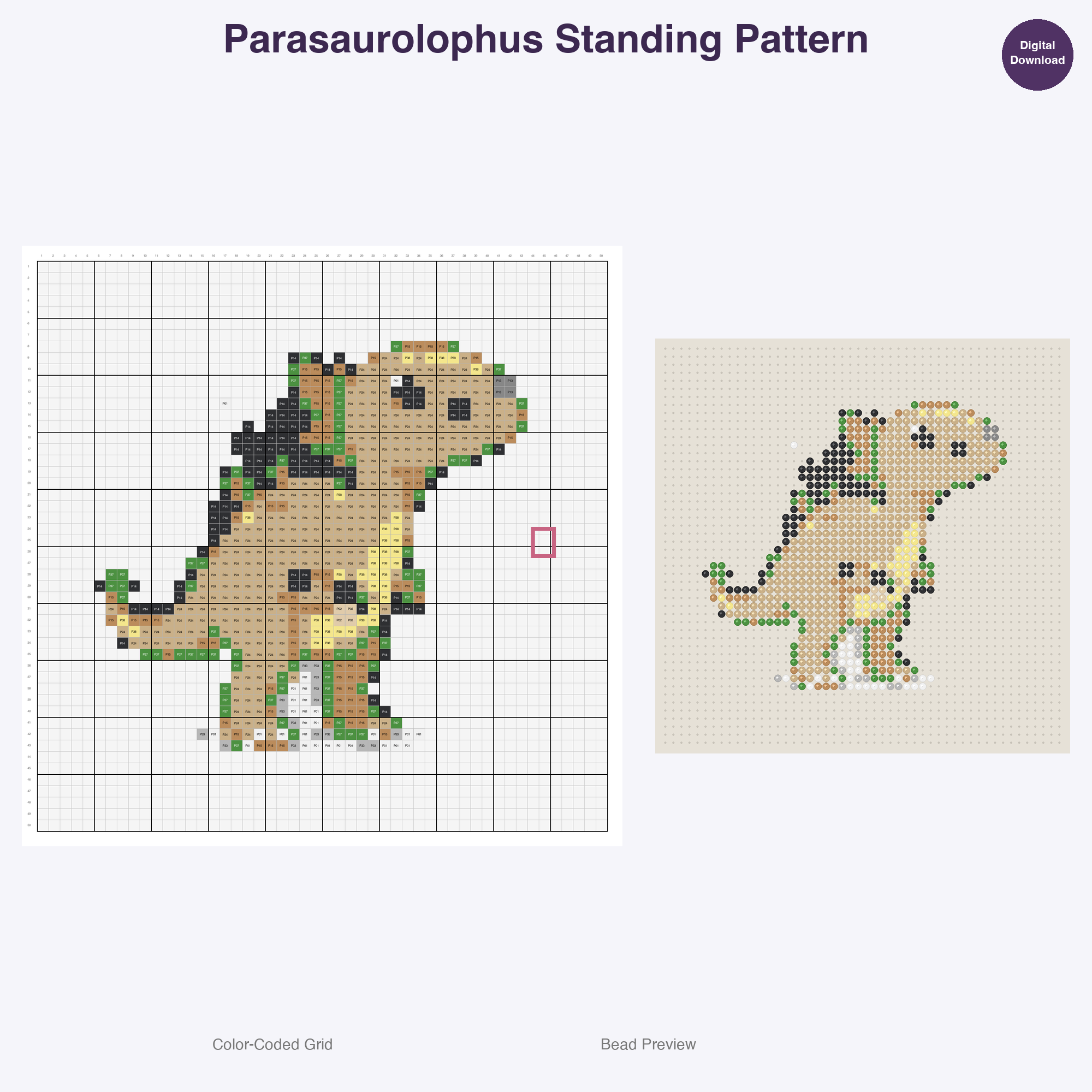 Jurassic Japesters Perler Bead Patterns, 48 Designs x 3 Grid Sizes (29x29 + 50x50 + 128x128), Fuse Bead PDF Digital Download