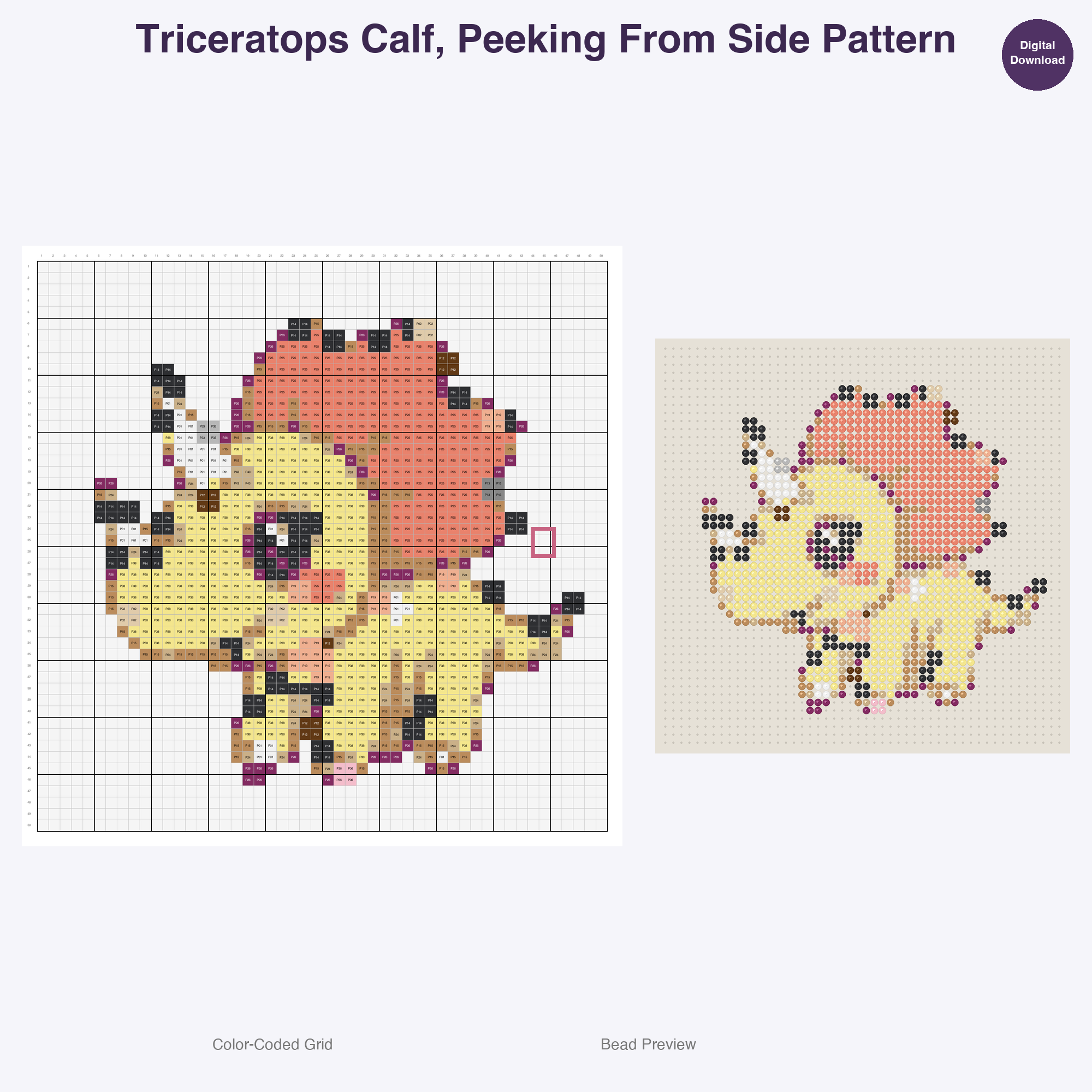 Jurassic Juniors Perler Bead Patterns, 48 Designs x 3 Grid Sizes (29x29 + 50x50 + 128x128), Fuse Bead PDF Digital Download