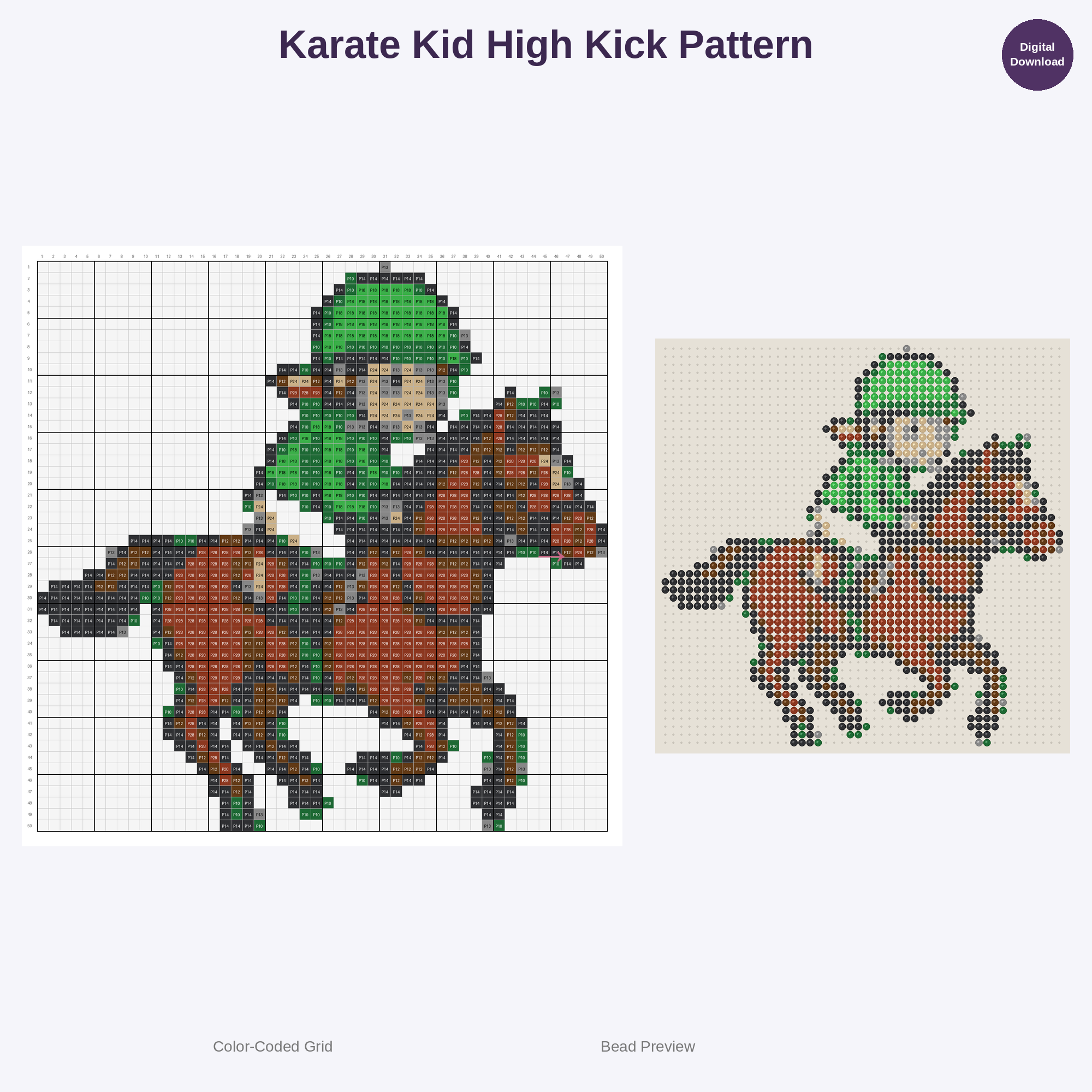 Cute Kawaii Athletes in Action Perler Bead Patterns Bundle, 48 Designs (PDF Digital Download)
