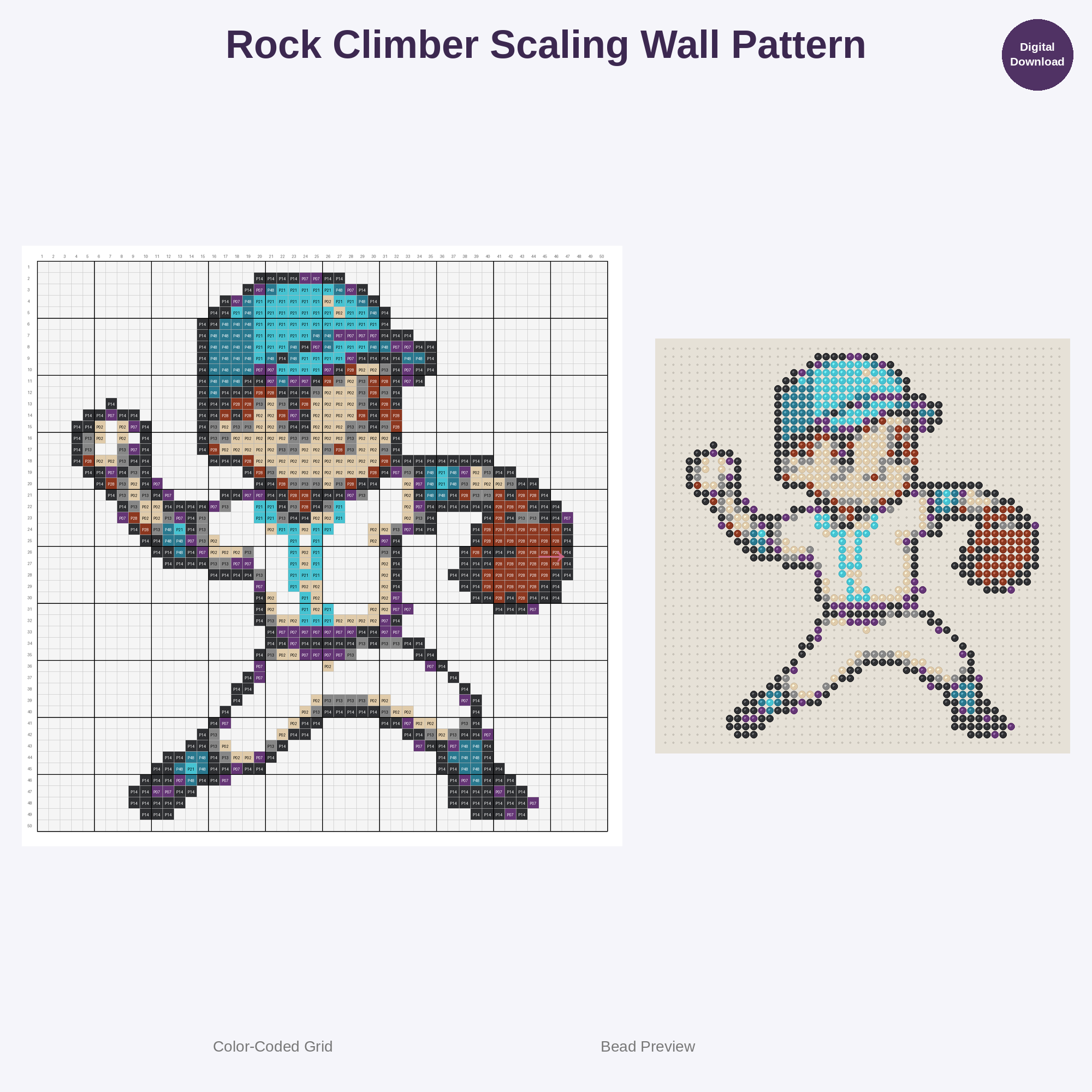 Cute Kawaii Athletes in Action Perler Bead Patterns Bundle, 48 Designs (PDF Digital Download)
