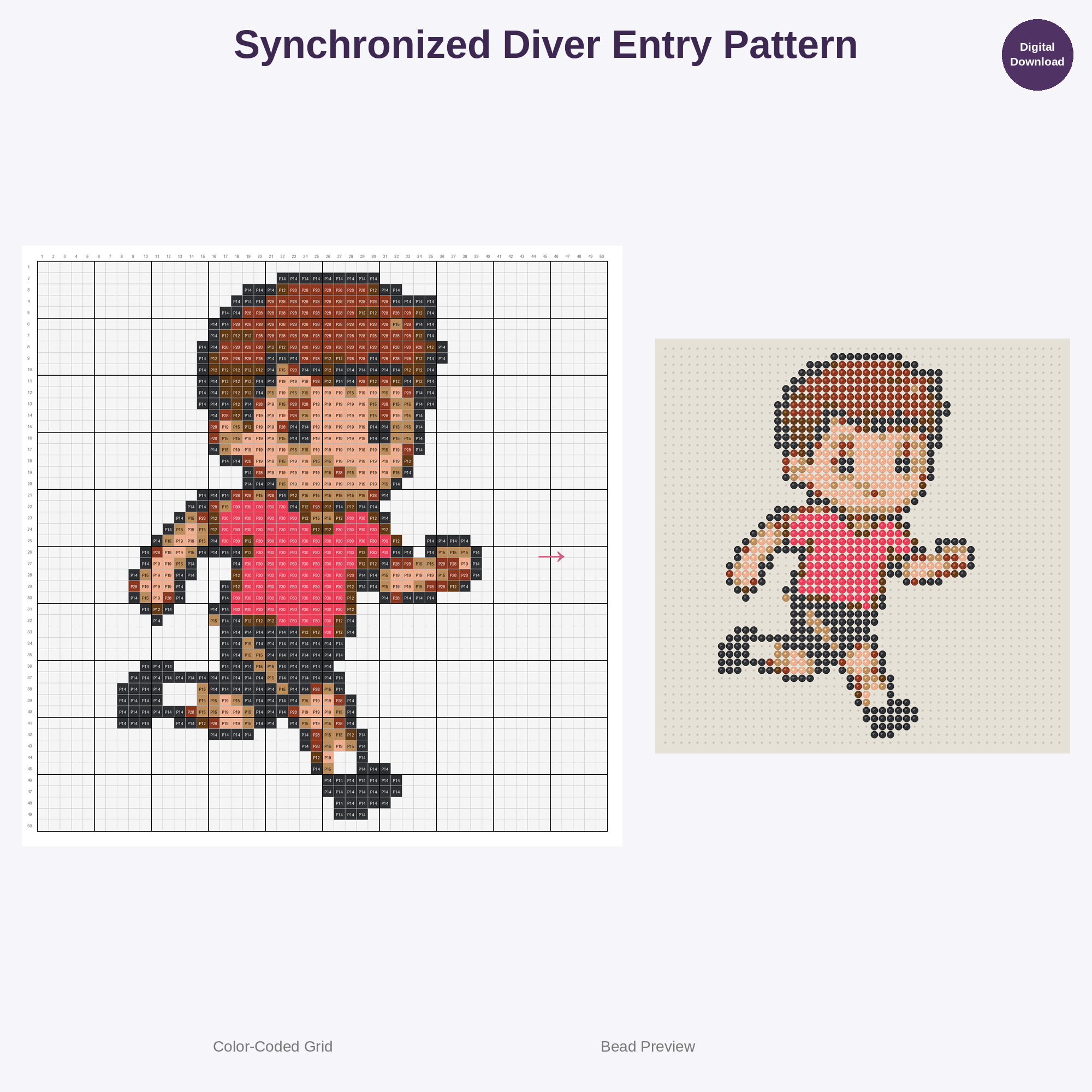 Cute Kawaii Athletes in Action Perler Bead Patterns Bundle, 48 Designs (PDF Digital Download)