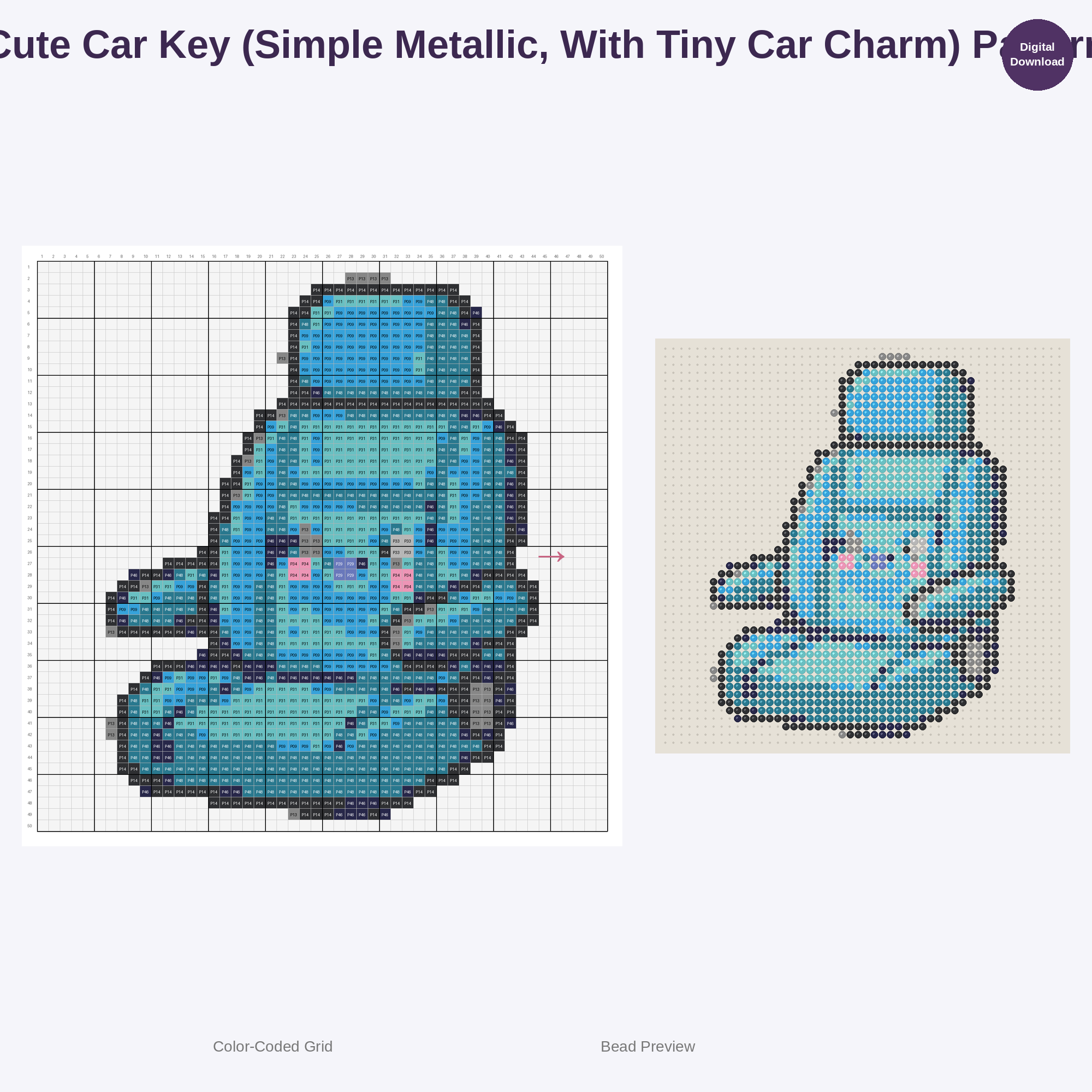 Cute Car Parts & Mechanic Tools Perler Bead Patterns Bundle, 48 Designs (PDF Digital Download)