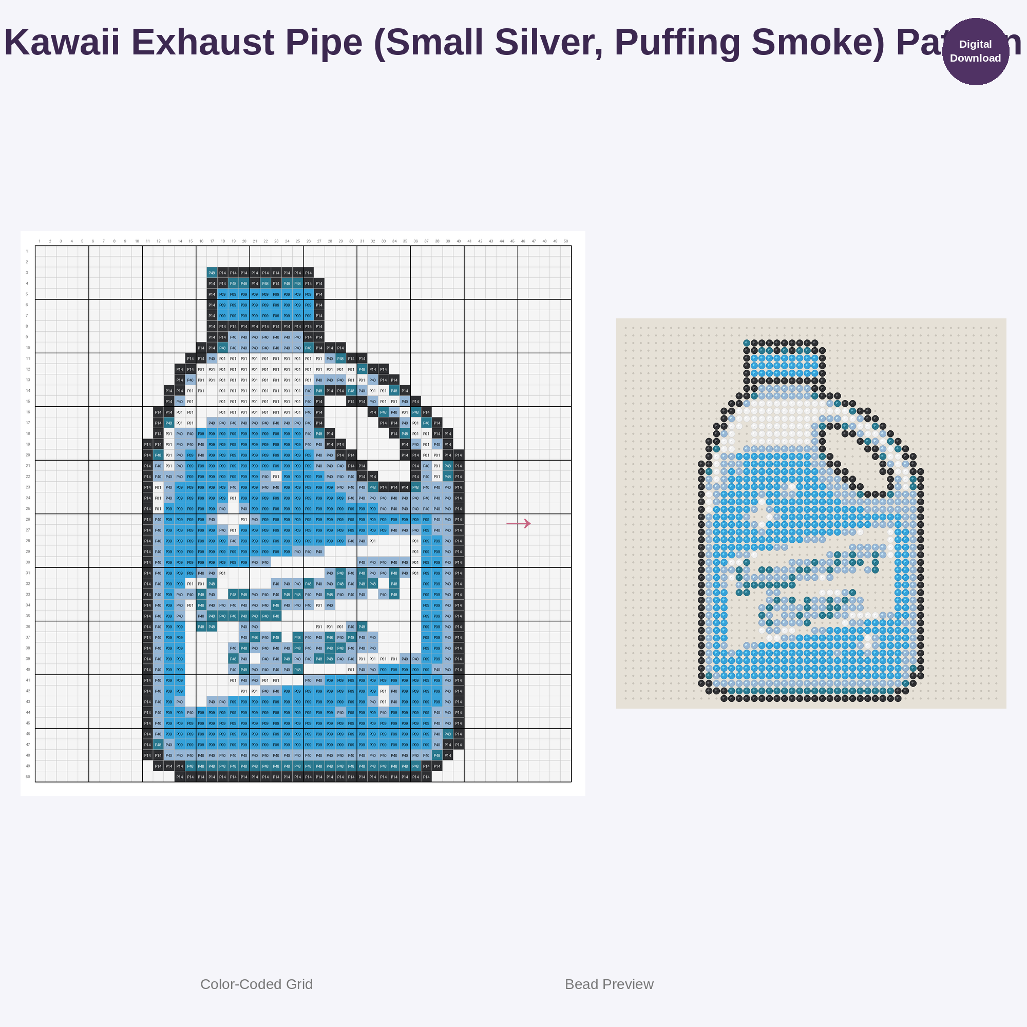 Cute Car Parts & Mechanic Tools Perler Bead Patterns Bundle, 48 Designs (PDF Digital Download)
