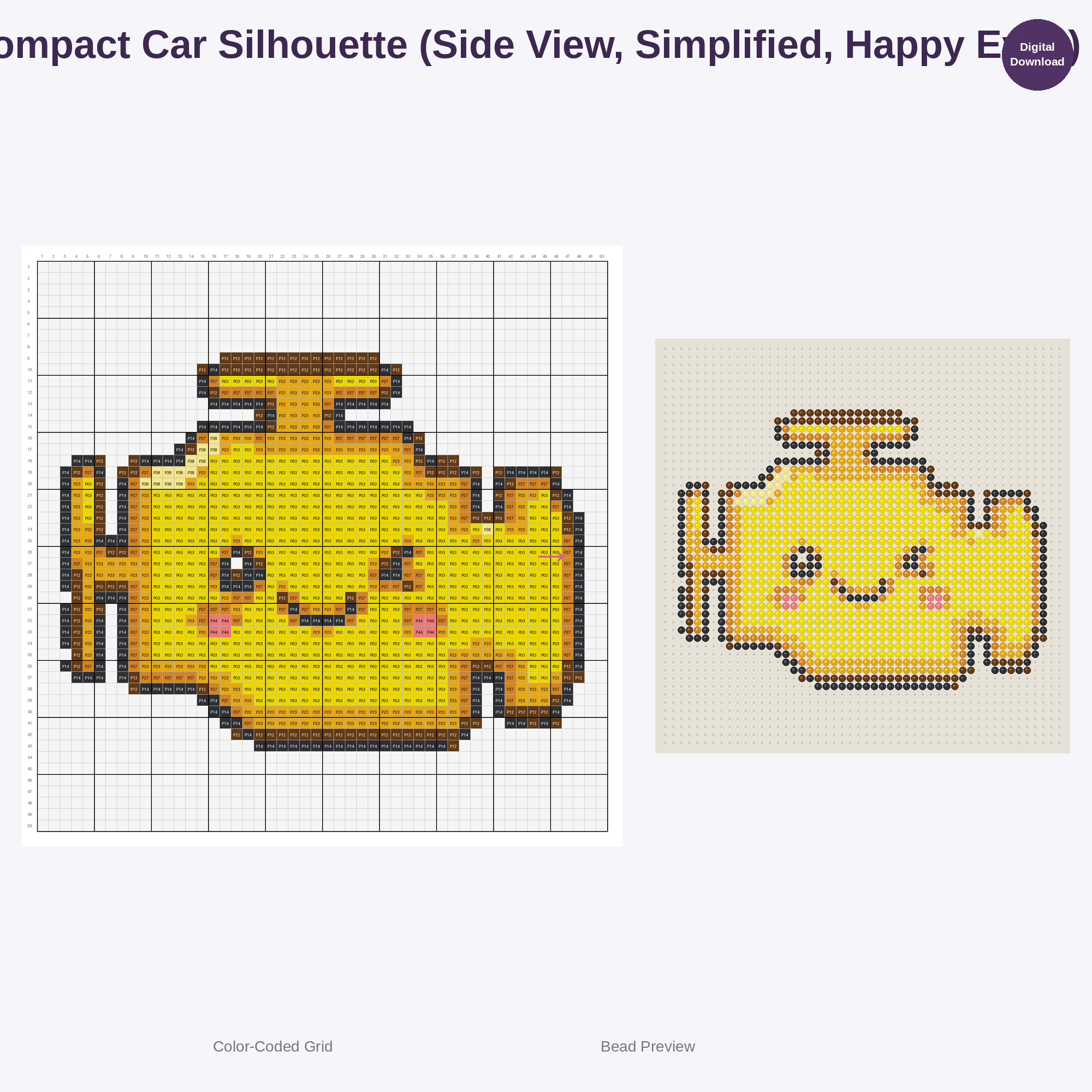 Cute Car Parts & Mechanic Tools Perler Bead Patterns Bundle, 48 Designs (PDF Digital Download)