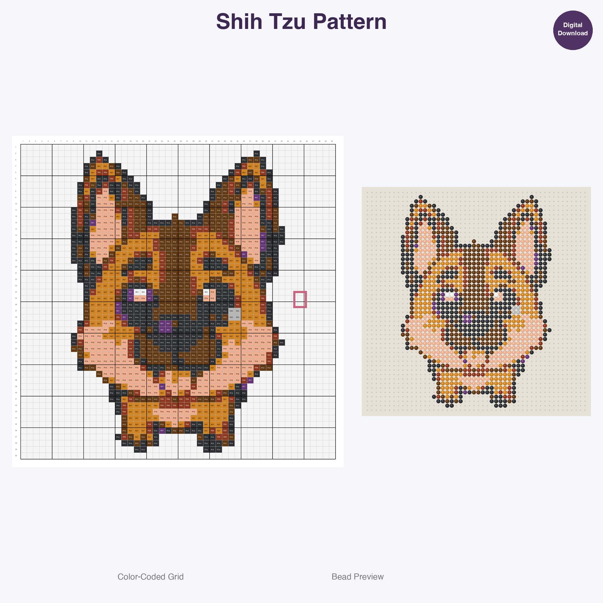 Kawaii Dog Breeds Perler Bead Patterns Bundle, 48 Designs (PDF Digital Download)
