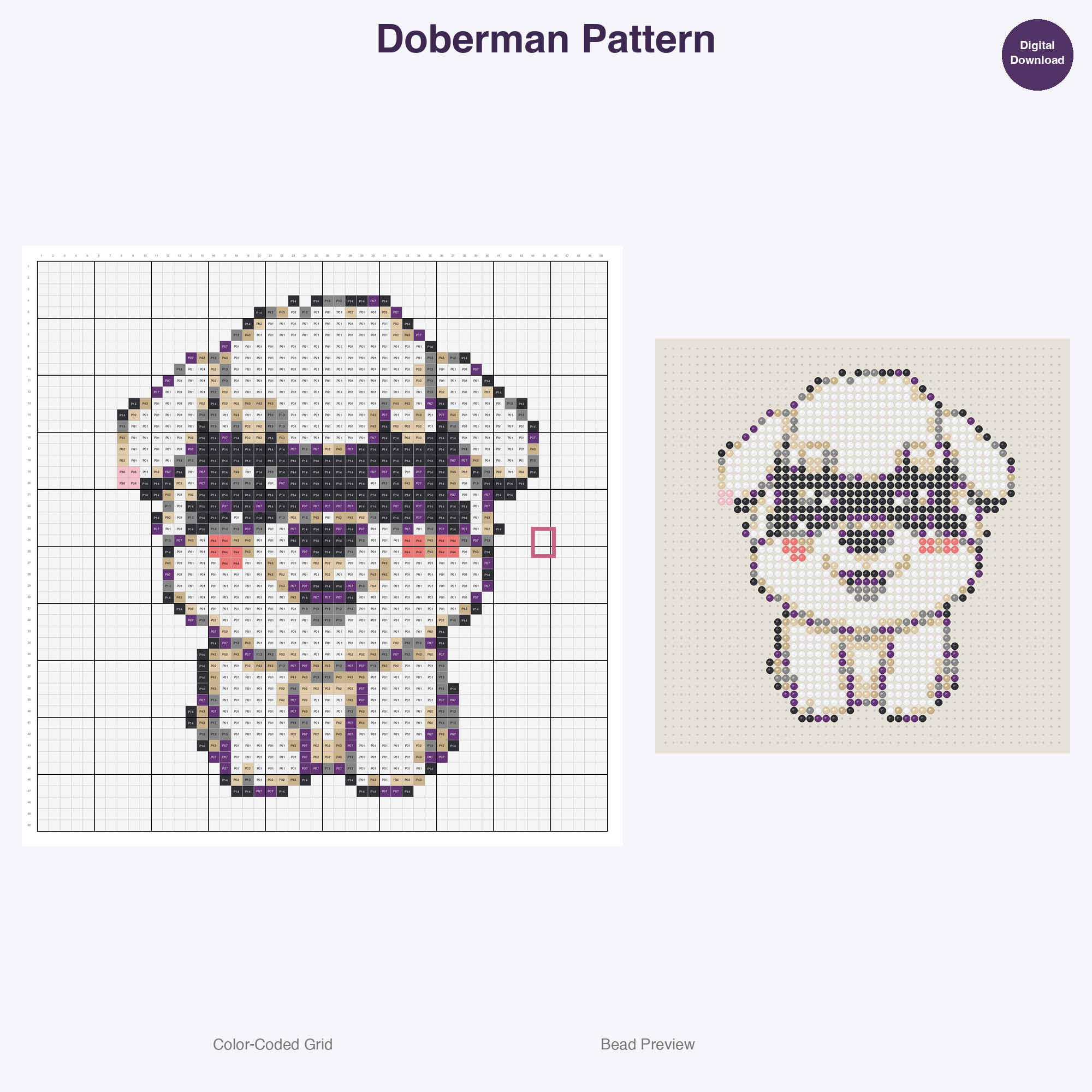 Kawaii Dog Breeds Perler Bead Patterns Bundle, 48 Designs (PDF Digital Download)
