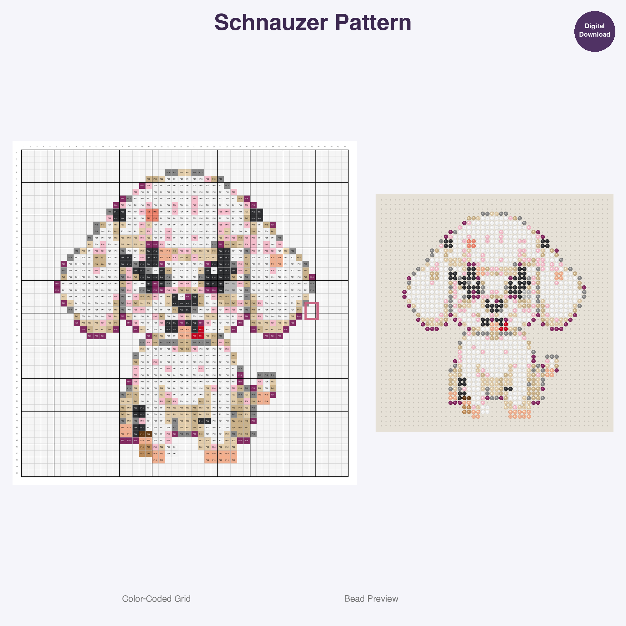Kawaii Dog Breeds Perler Bead Patterns Bundle, 48 Designs (PDF Digital Download)