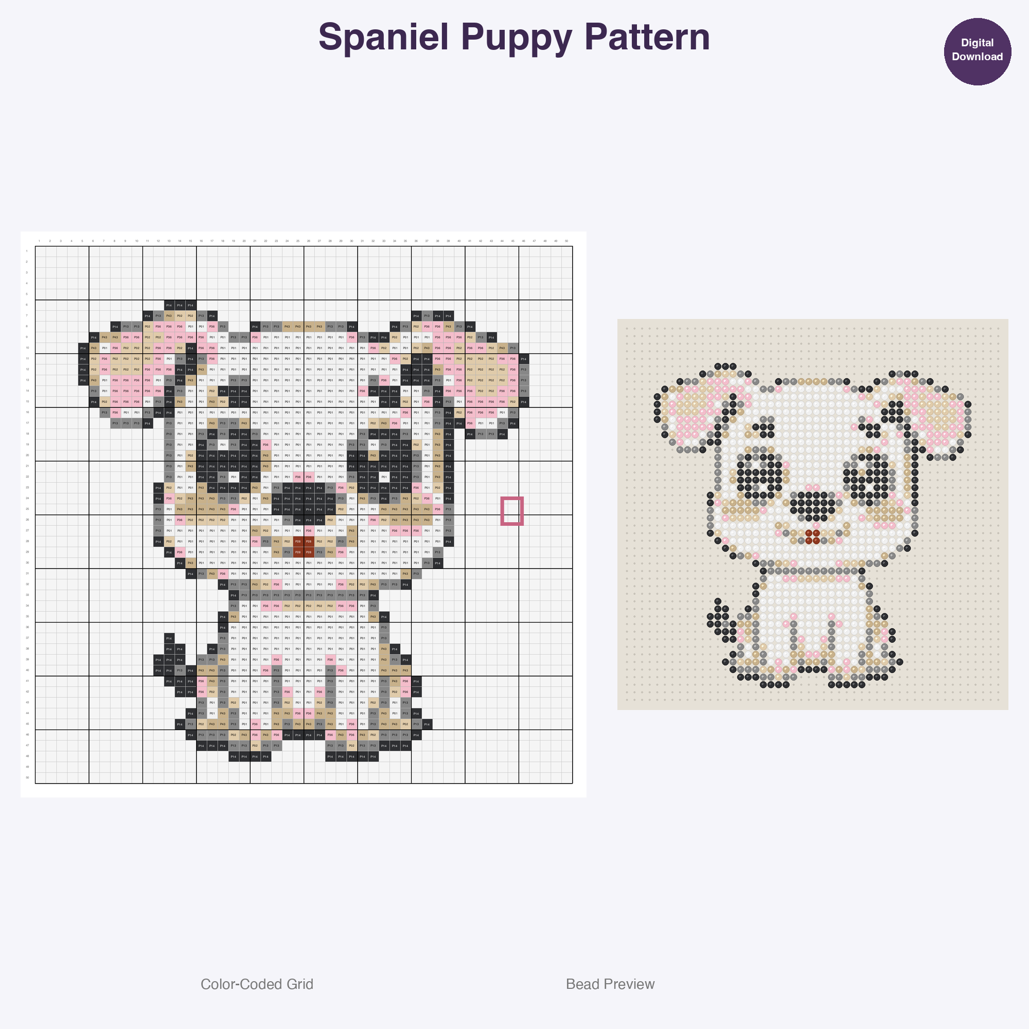 Kawaii Dog Breeds Perler Bead Patterns Bundle, 48 Designs (PDF Digital Download)