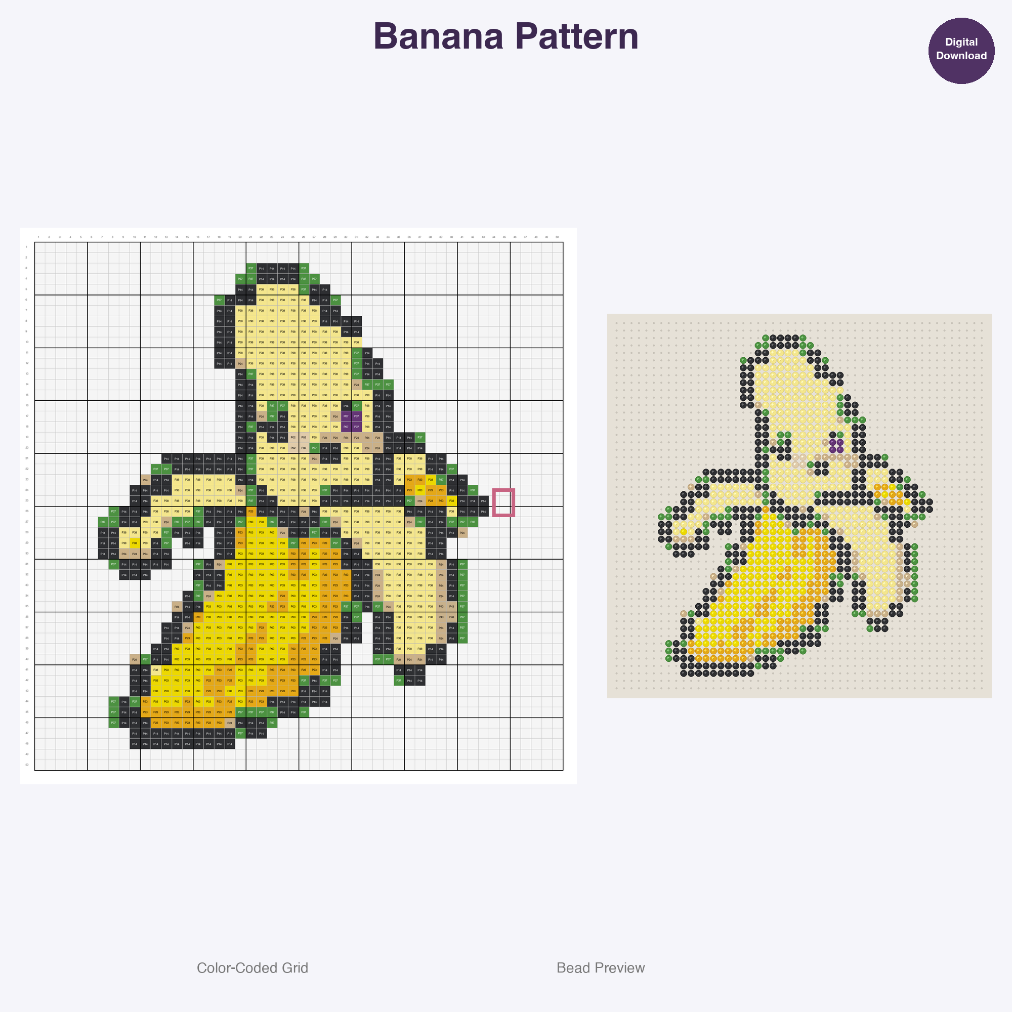 Kawaii Food & Treats Perler Bead Patterns, 48 Designs x 3 Grid Sizes (29x29 + 50x50 + 128x128), Fuse Bead PDF Digital Download