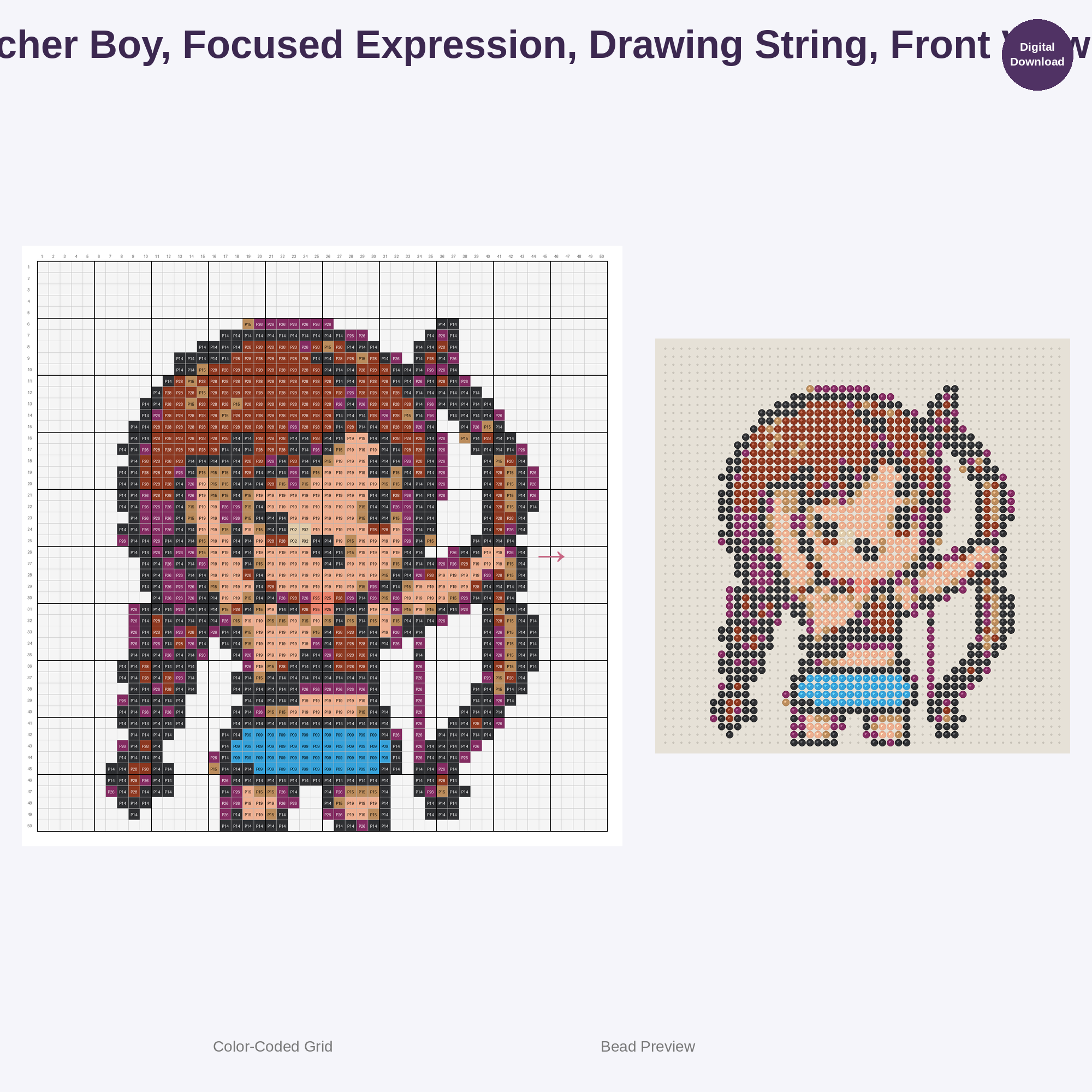 Kawaii Kids Archery Adventures Perler Bead Patterns Bundle, 48 Designs (PDF Digital Download)