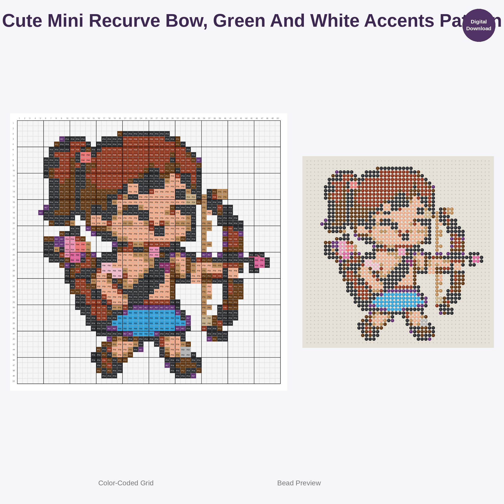 Kawaii Kids Archery Adventures Perler Bead Patterns Bundle, 48 Designs (PDF Digital Download)