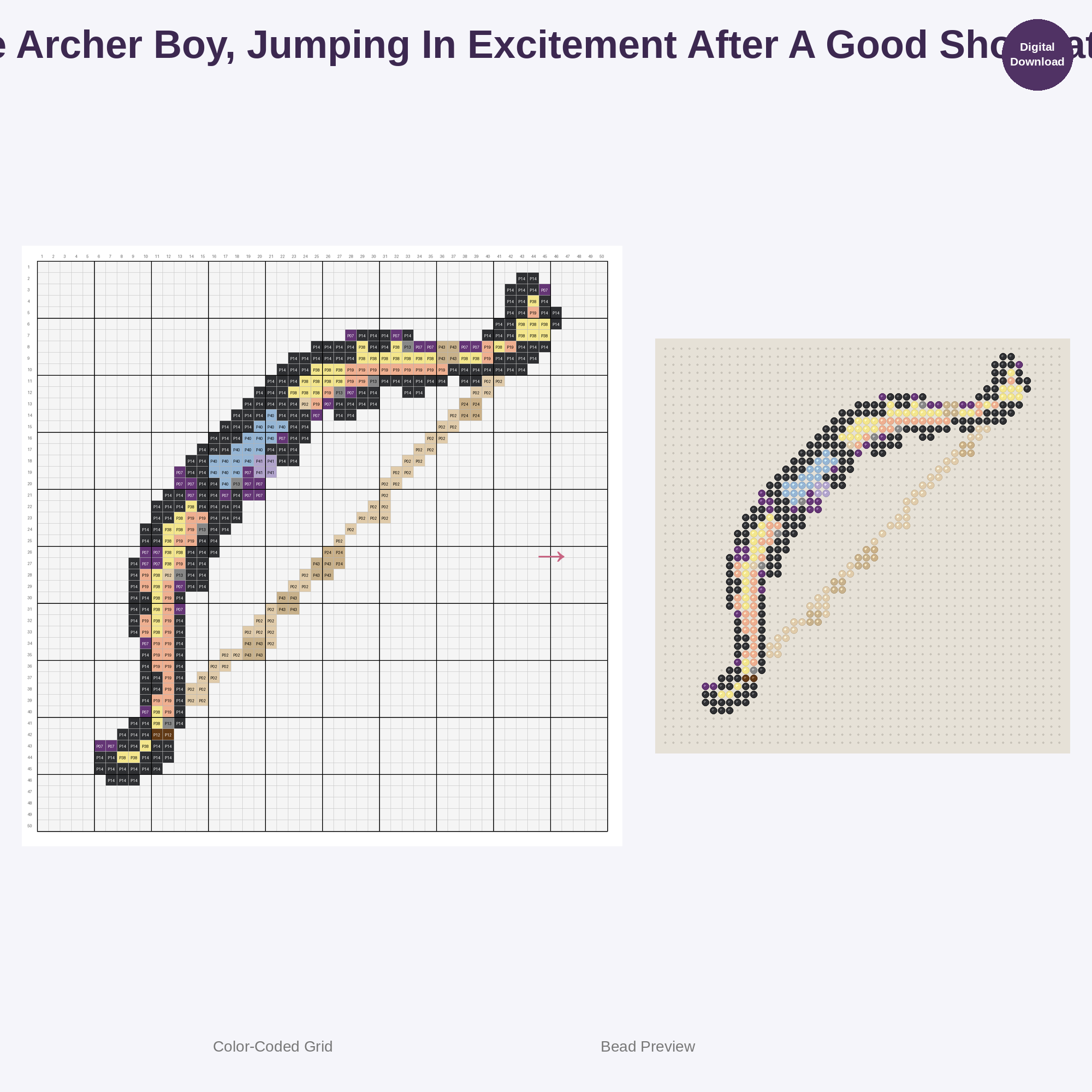 Kawaii Kids Archery Adventures Perler Bead Patterns Bundle, 48 Designs (PDF Digital Download)