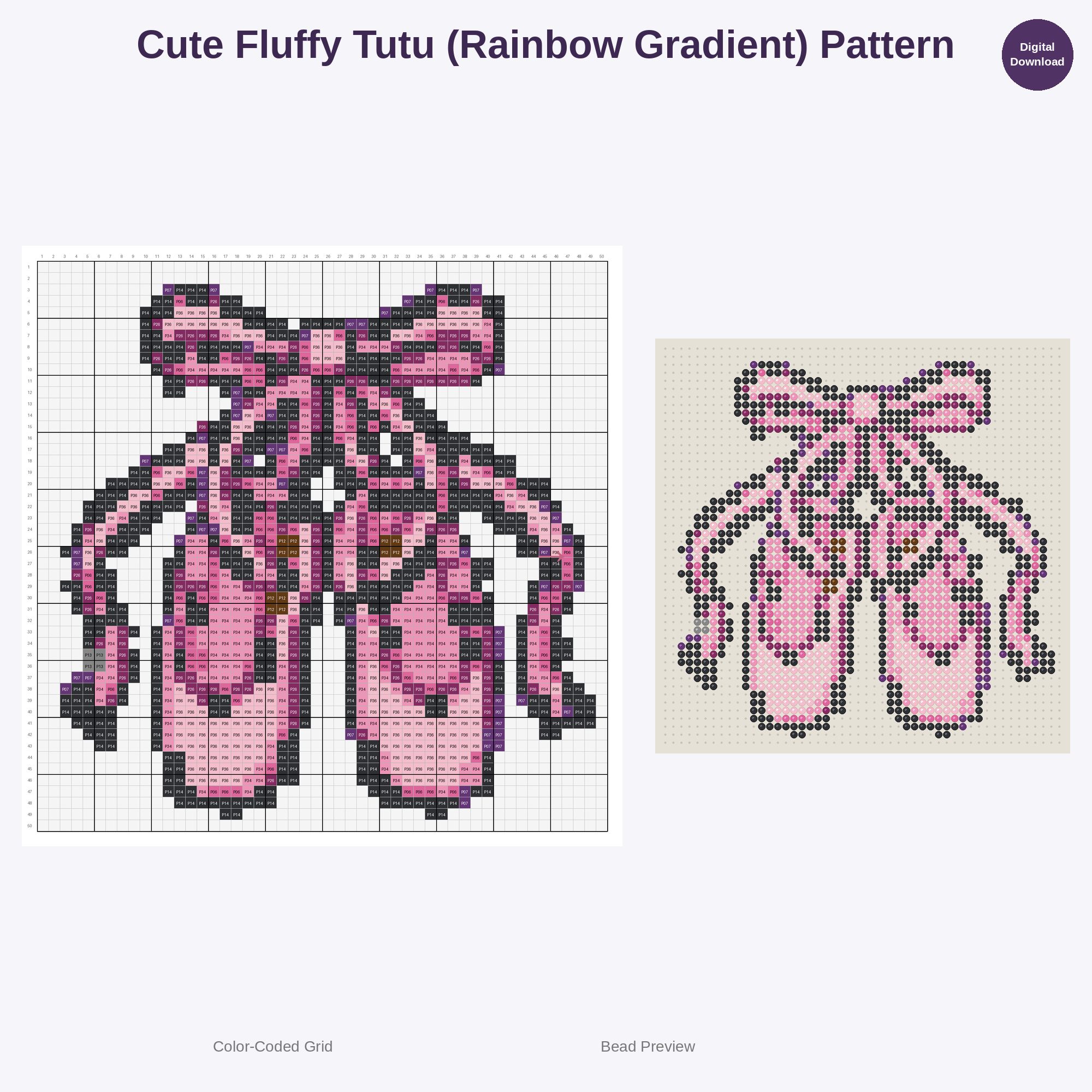 Kawaii Kids Ballet World Perler Bead Patterns Bundle, 48 Designs (PDF Digital Download)