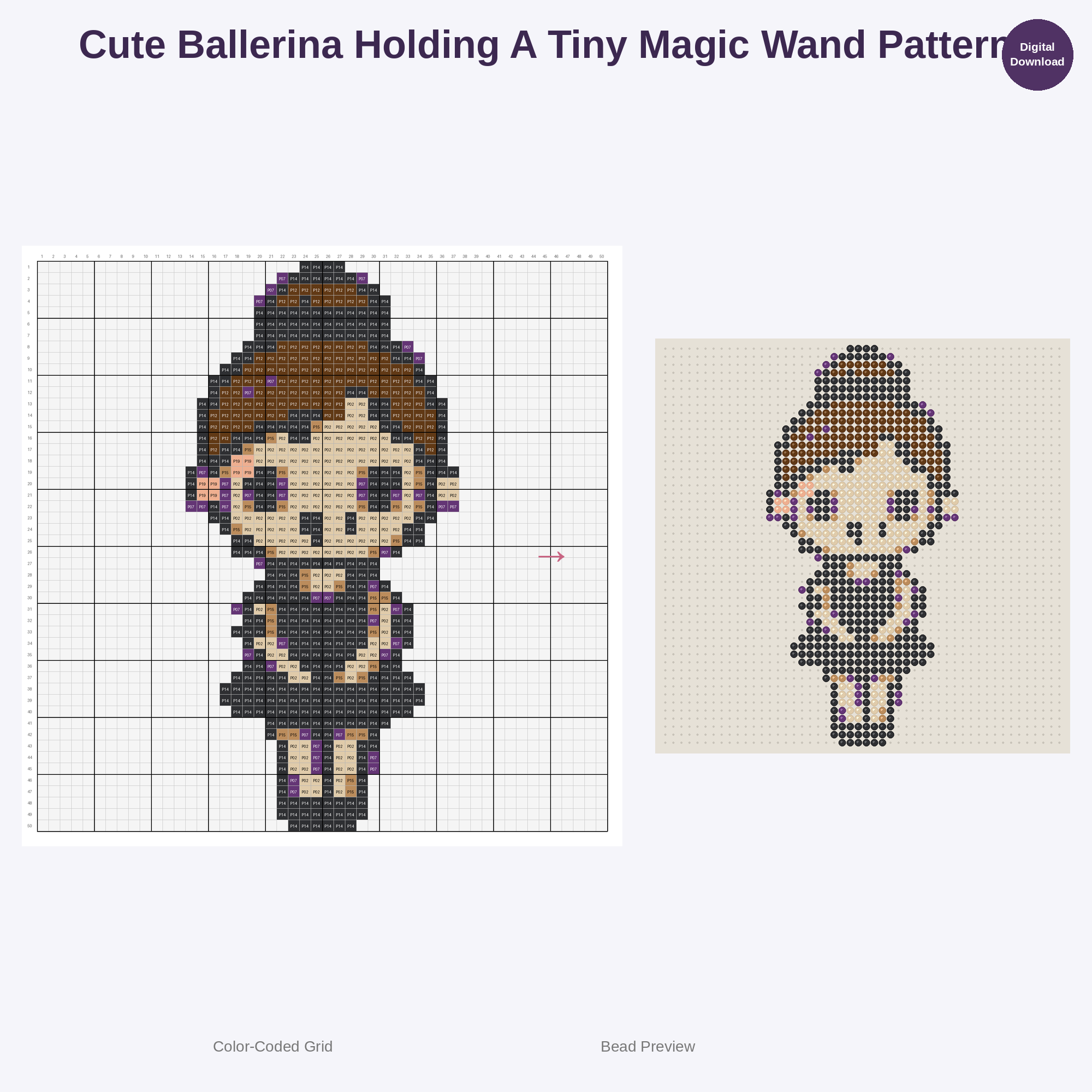 Kawaii Kids Ballet World Perler Bead Patterns Bundle, 48 Designs (PDF Digital Download)