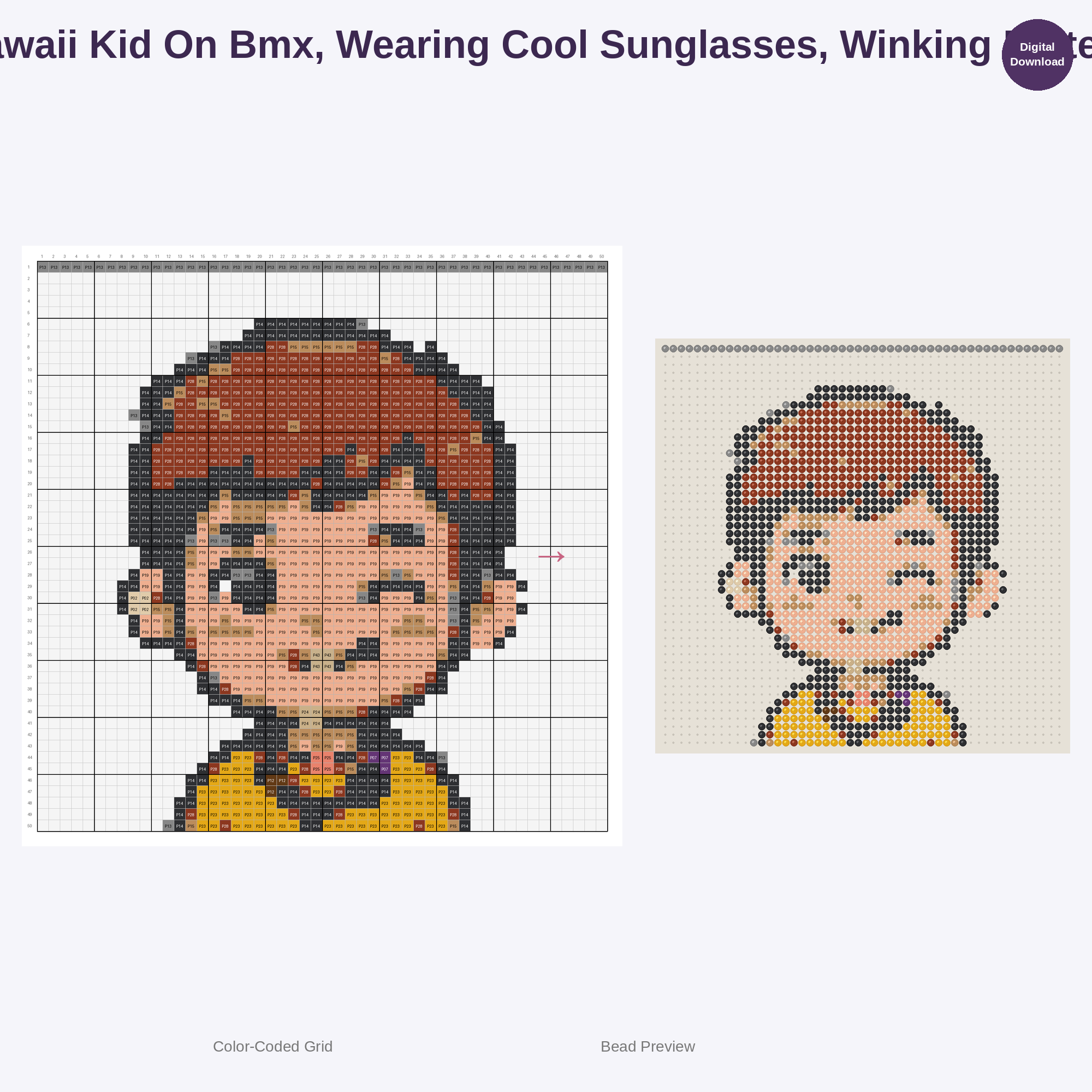 Kawaii Kids BMX Adventures Perler Bead Patterns Bundle, 48 Designs (PDF Digital Download)