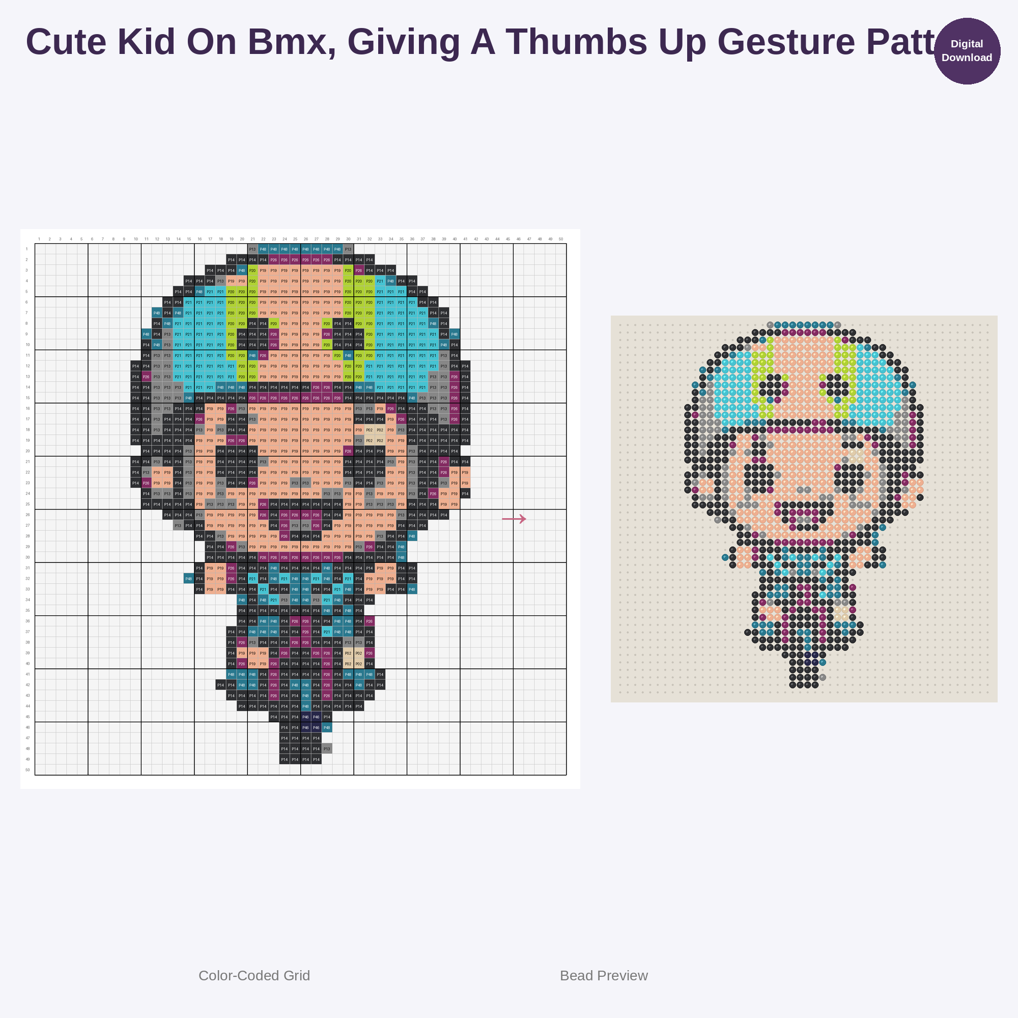 Kawaii Kids BMX Adventures Perler Bead Patterns Bundle, 48 Designs (PDF Digital Download)