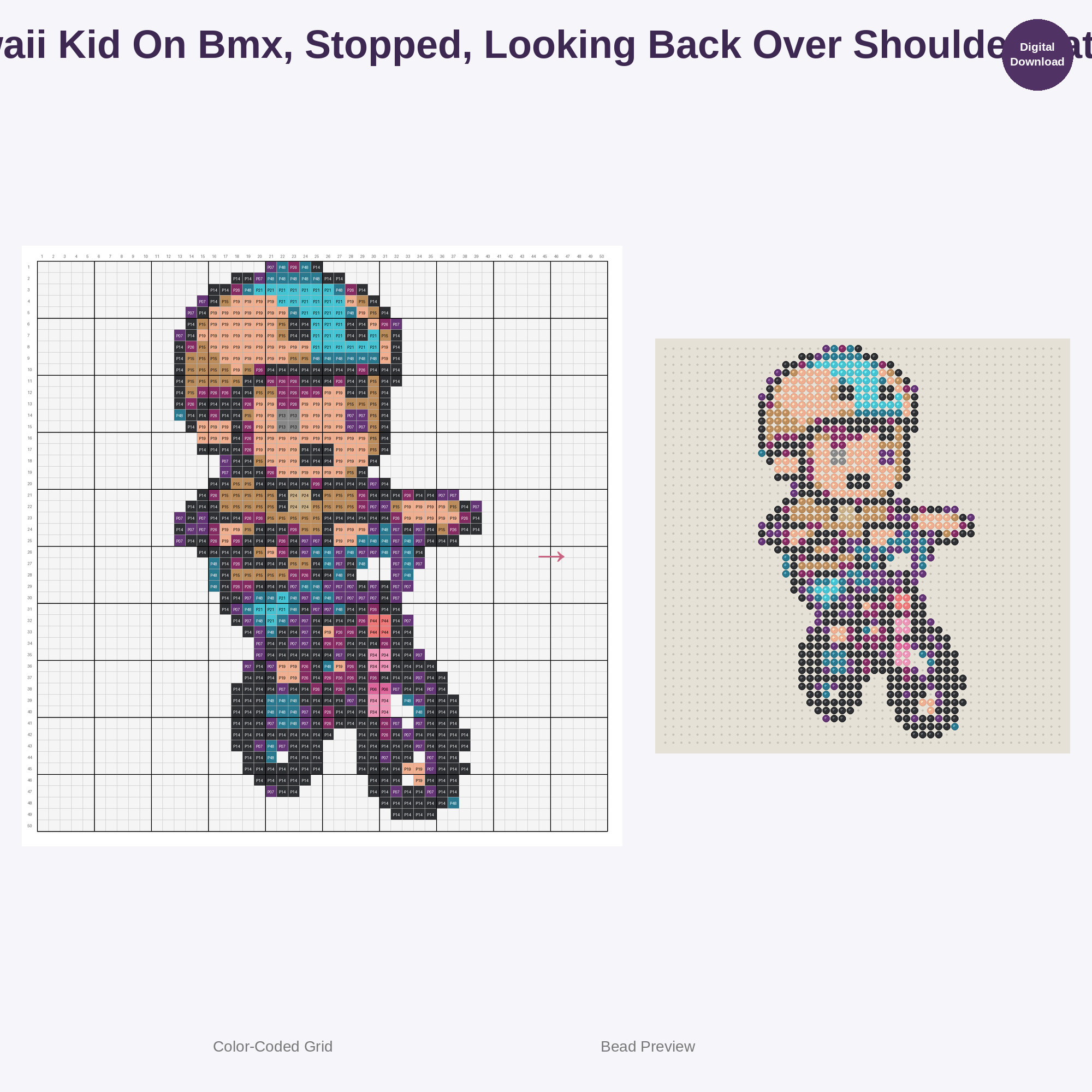 Kawaii Kids BMX Adventures Perler Bead Patterns Bundle, 48 Designs (PDF Digital Download)