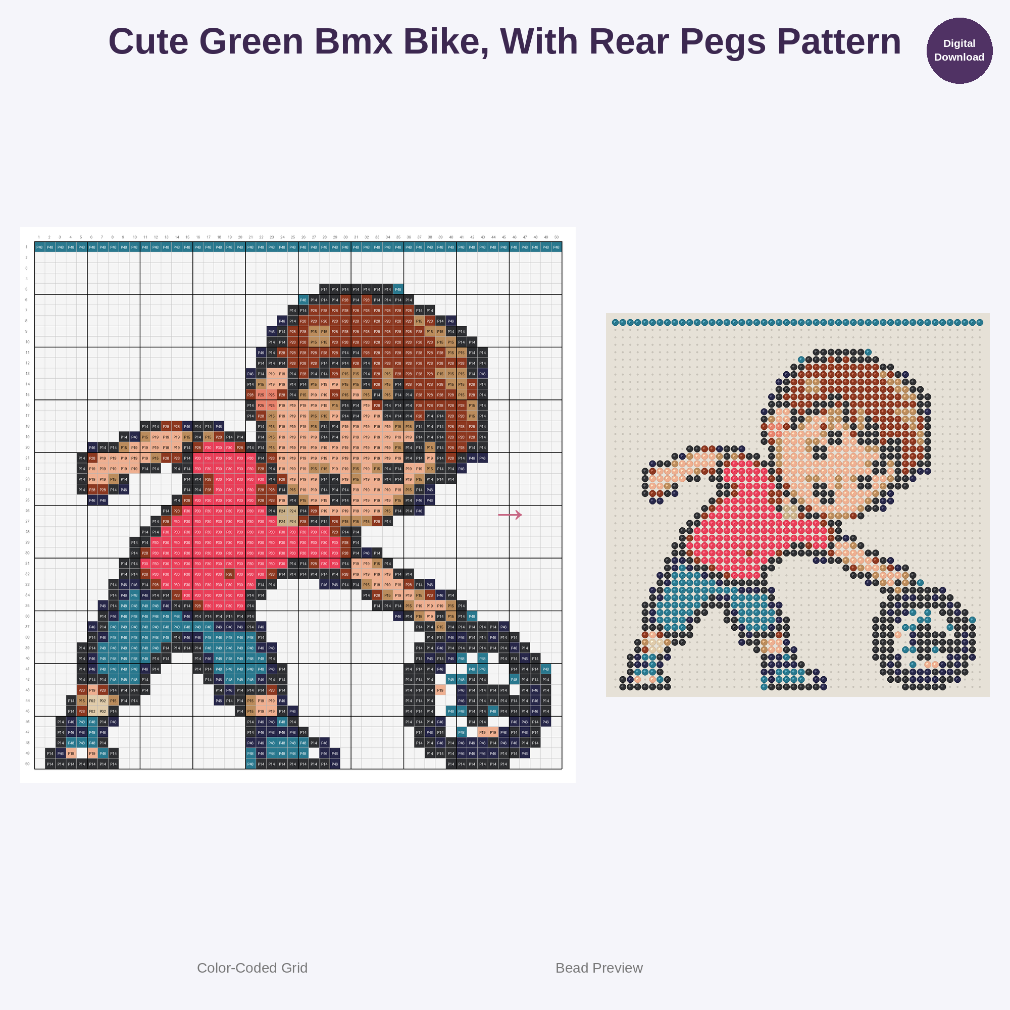 Kawaii Kids BMX Adventures Perler Bead Patterns Bundle, 48 Designs (PDF Digital Download)