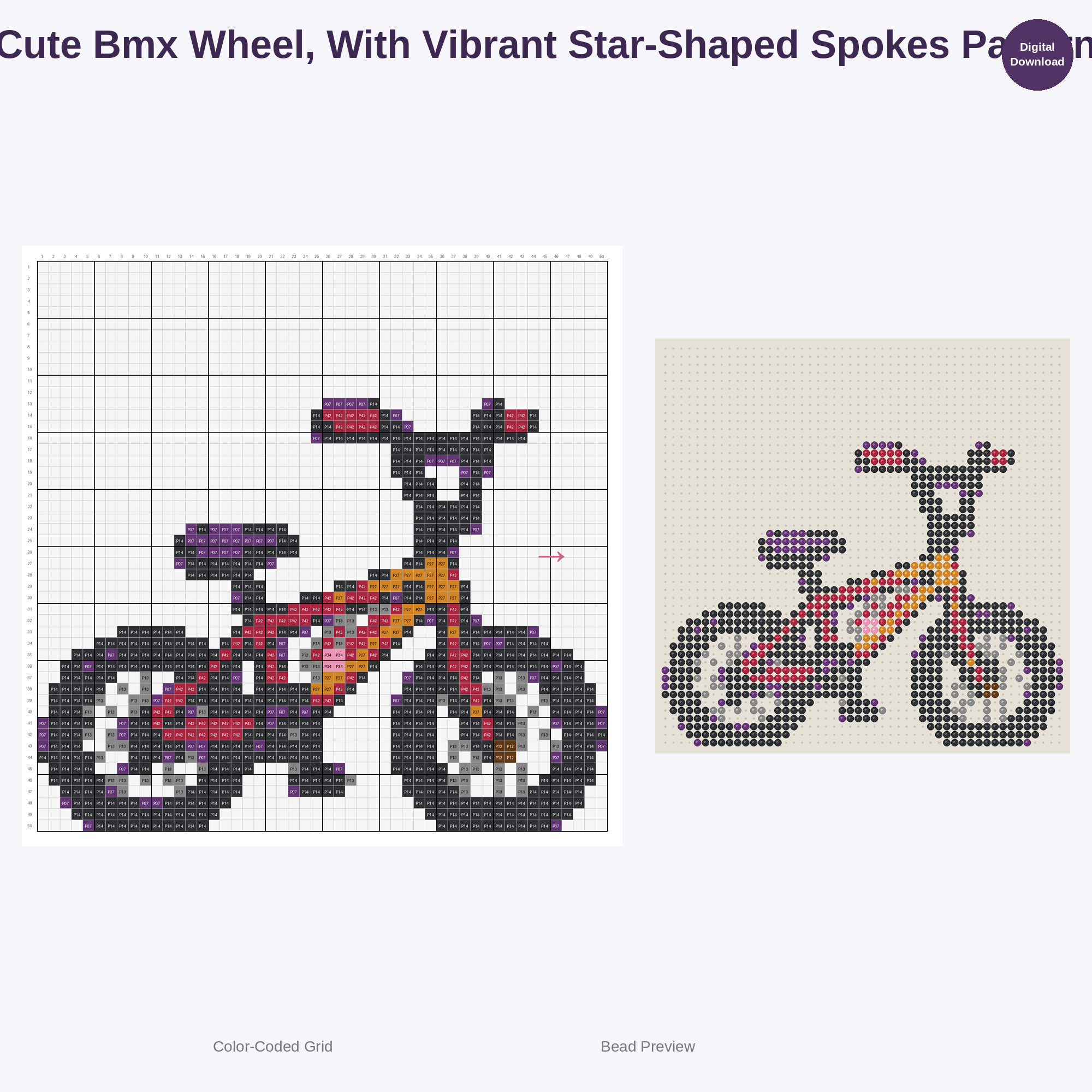 Kawaii Kids BMX Adventures Perler Bead Patterns Bundle, 48 Designs (PDF Digital Download)