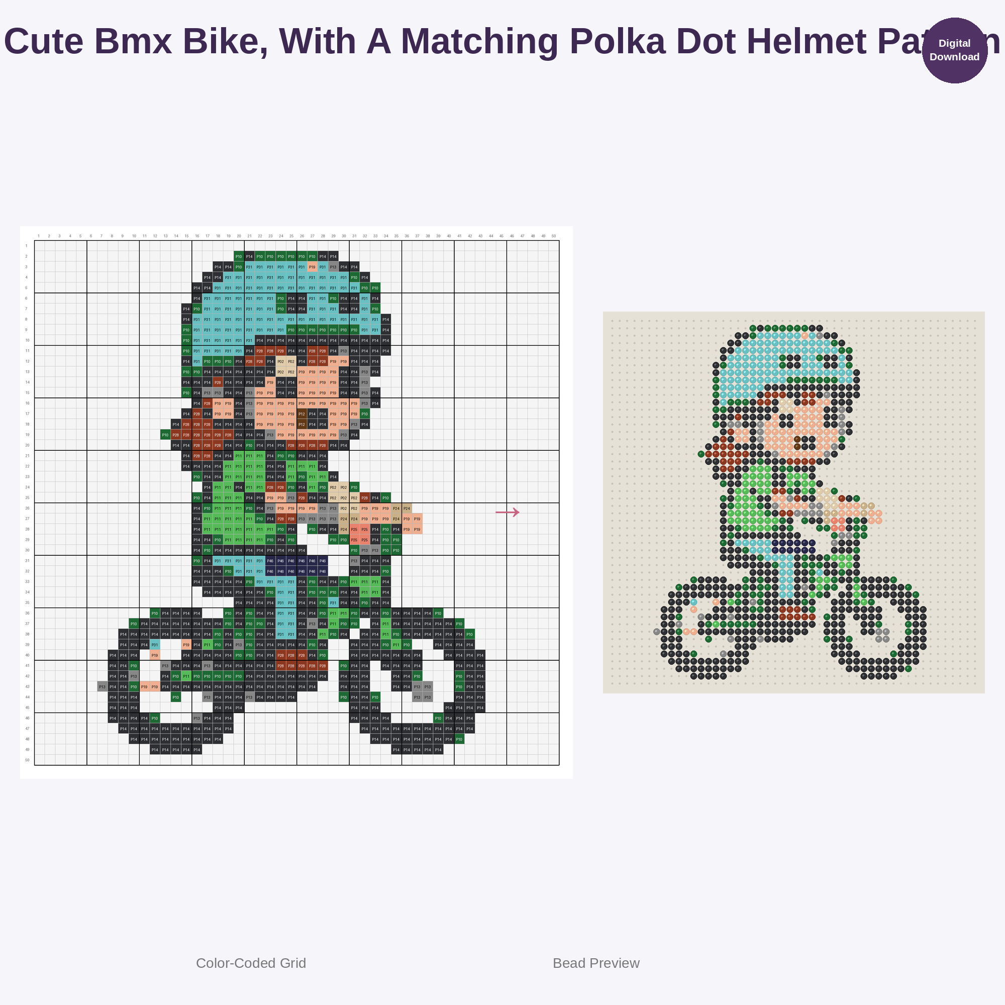 Kawaii Kids BMX Adventures Perler Bead Patterns Bundle, 48 Designs (PDF Digital Download)