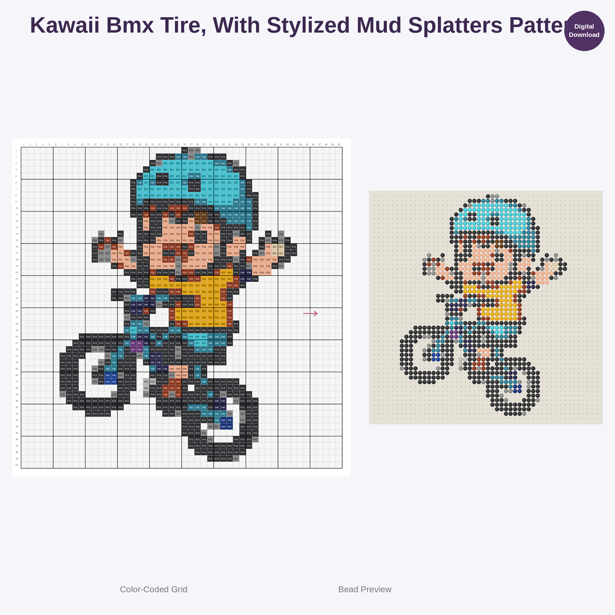 Kawaii Kids BMX Adventures Perler Bead Patterns Bundle, 48 Designs (PDF Digital Download)