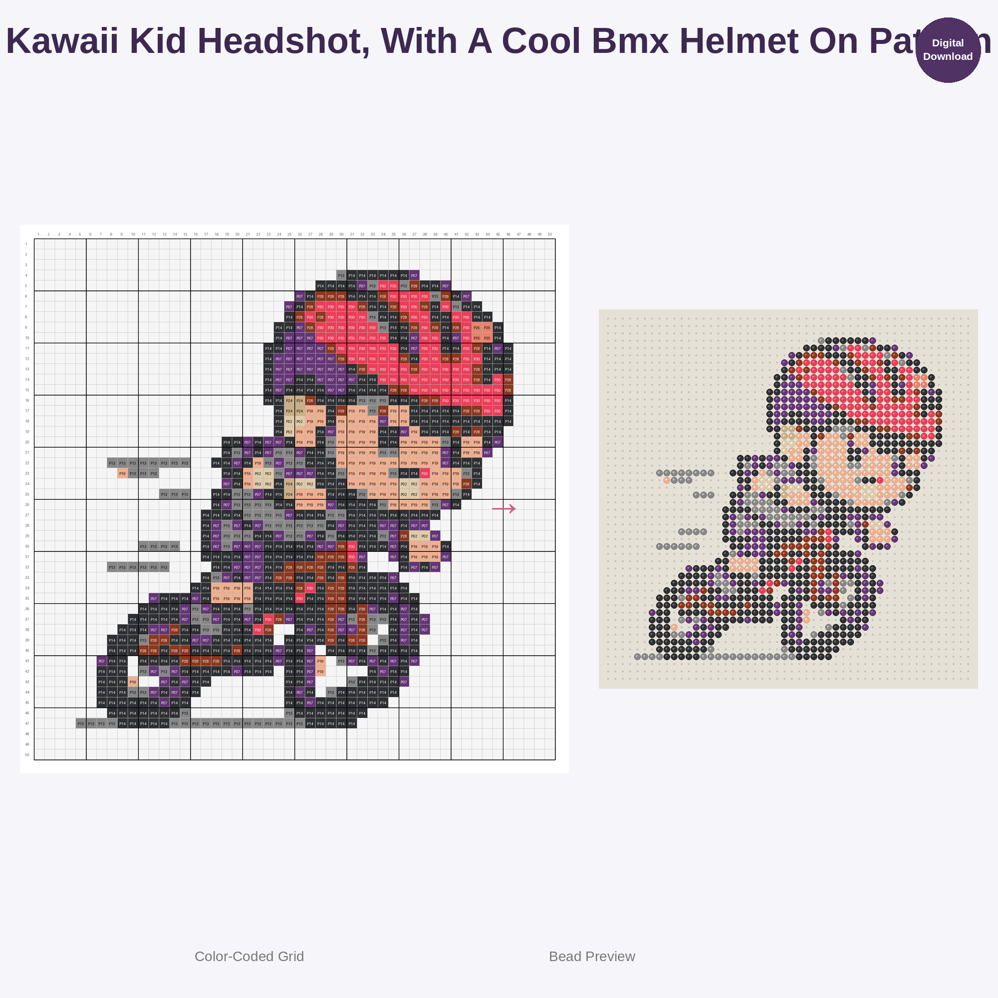 Kawaii Kids BMX Adventures Perler Bead Patterns Bundle, 48 Designs (PDF Digital Download)