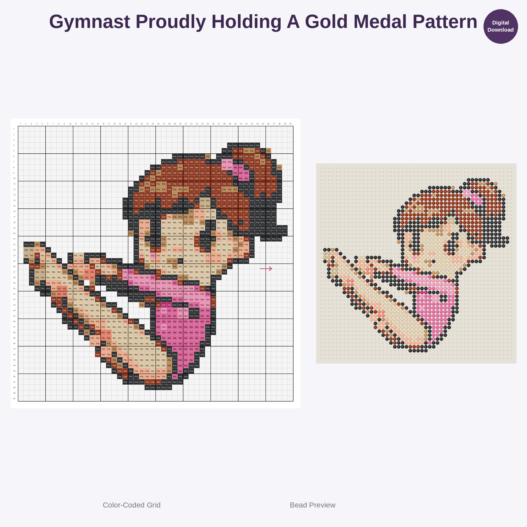 Kawaii Kids Gymnastics Perler Bead Patterns Bundle, 48 Designs (PDF Digital Download)