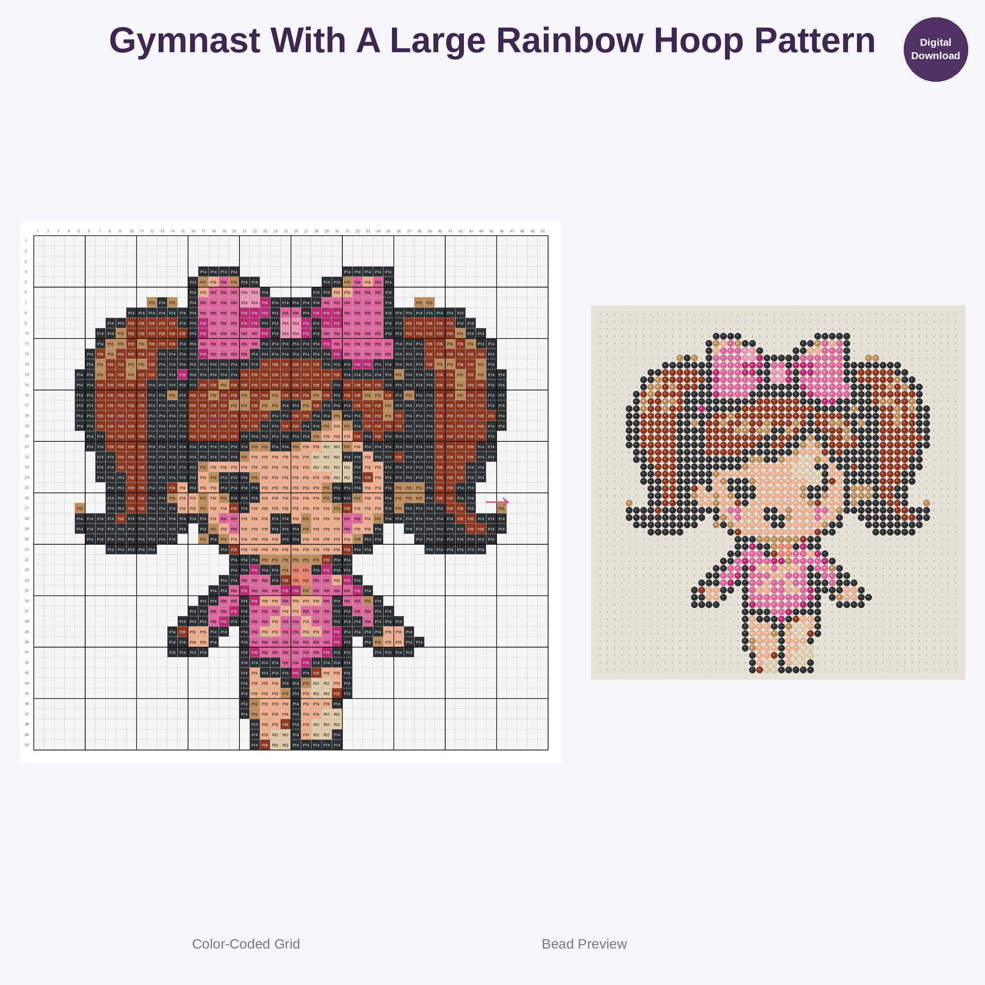 Kawaii Kids Gymnastics Perler Bead Patterns Bundle, 48 Designs (PDF Digital Download)