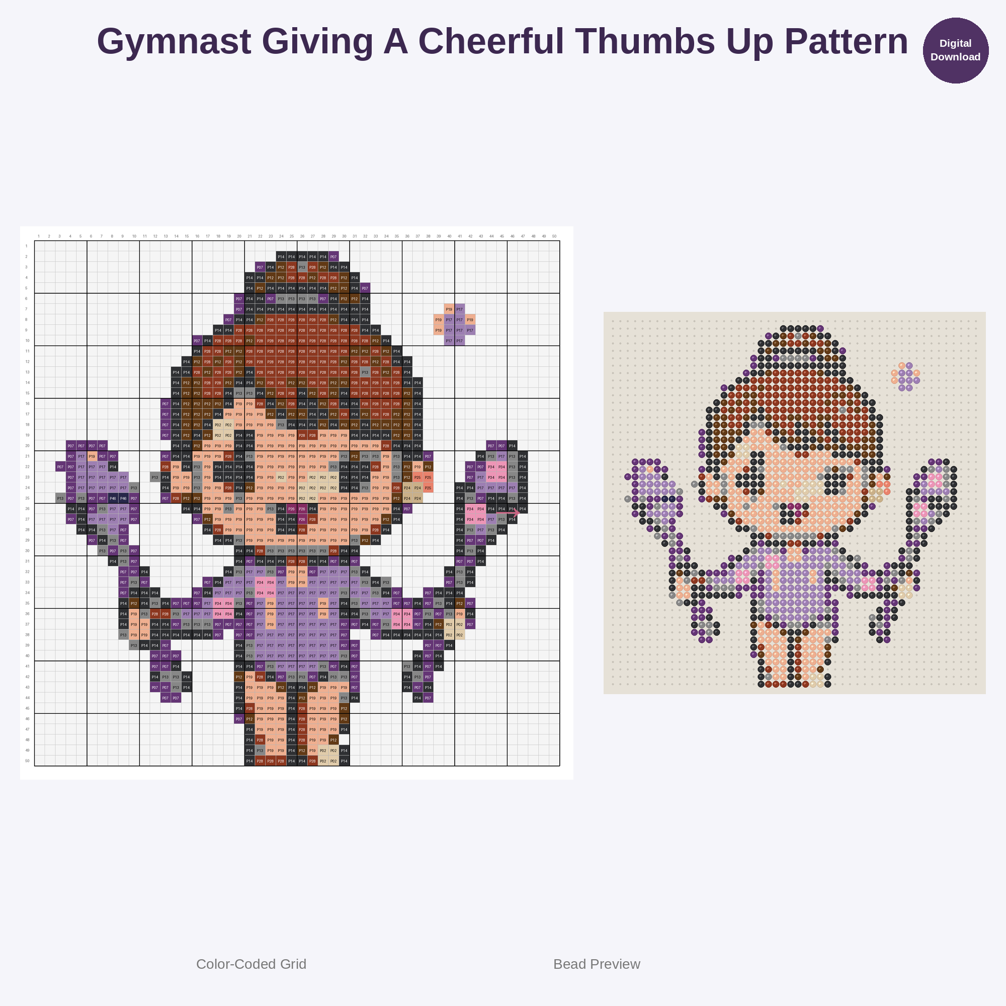 Kawaii Kids Gymnastics Perler Bead Patterns Bundle, 48 Designs (PDF Digital Download)