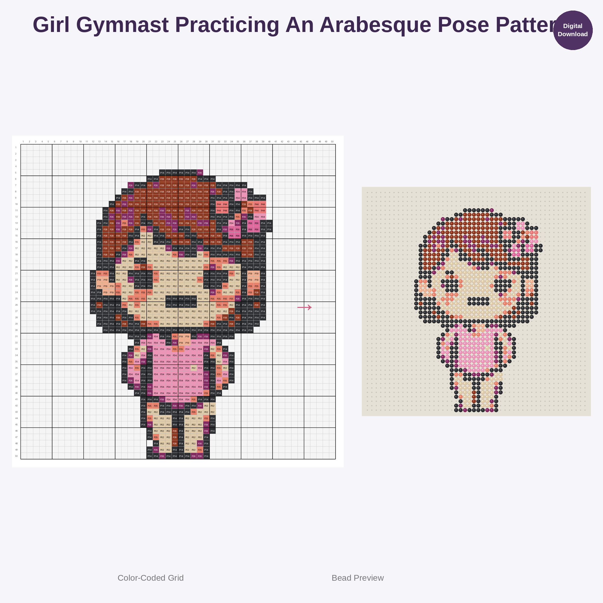 Kawaii Kids Gymnastics Perler Bead Patterns Bundle, 48 Designs (PDF Digital Download)