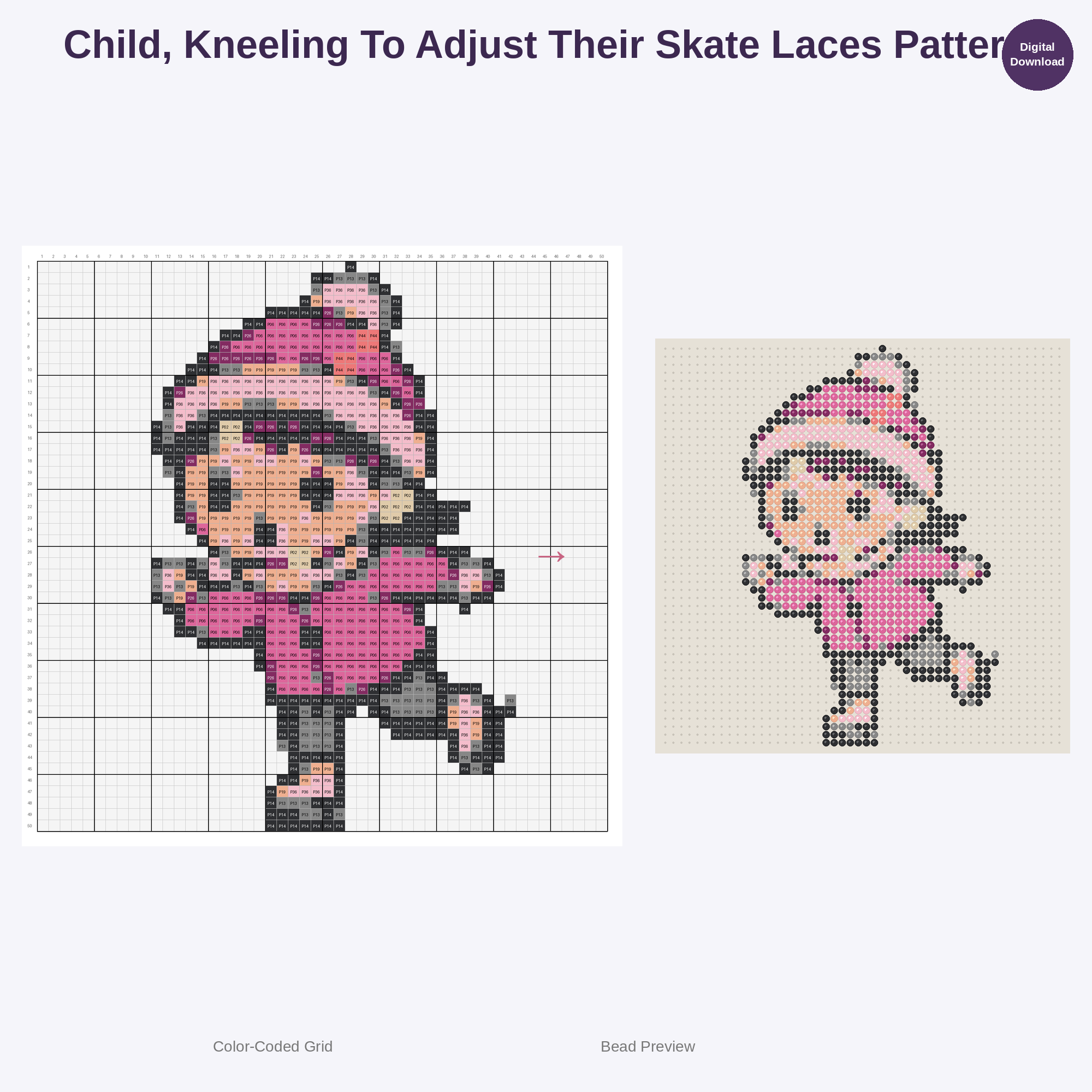 Kawaii Ice Skating Kids Perler Bead Patterns Bundle, 48 Designs (PDF Digital Download)