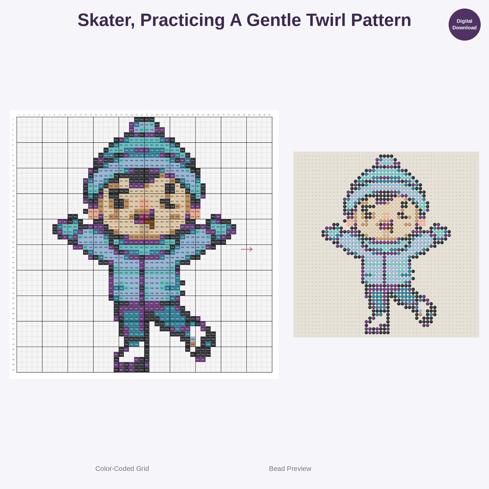 Kawaii Ice Skating Kids Perler Bead Patterns Bundle, 48 Designs (PDF Digital Download)