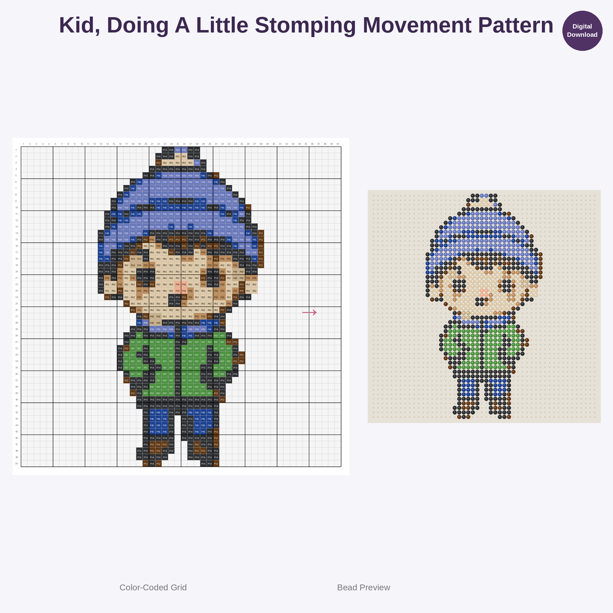 Kawaii Ice Skating Kids Perler Bead Patterns Bundle, 48 Designs (PDF Digital Download)