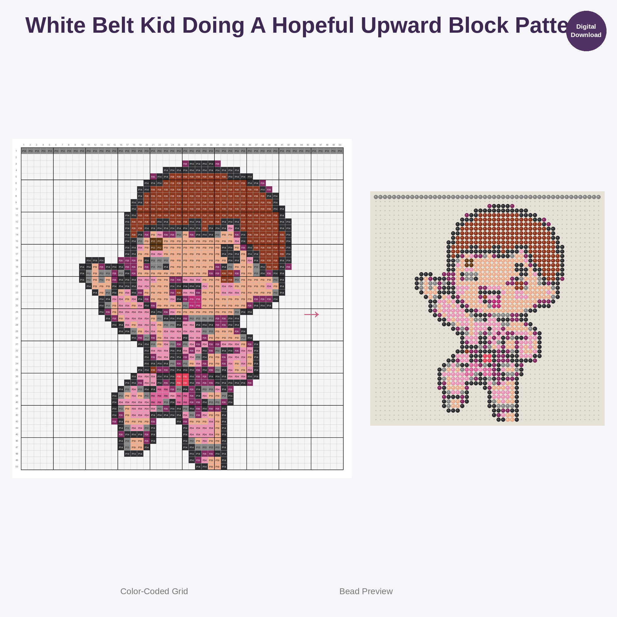 Kawaii Kids Karate Perler Bead Patterns Bundle, 48 Designs (PDF Digital Download)