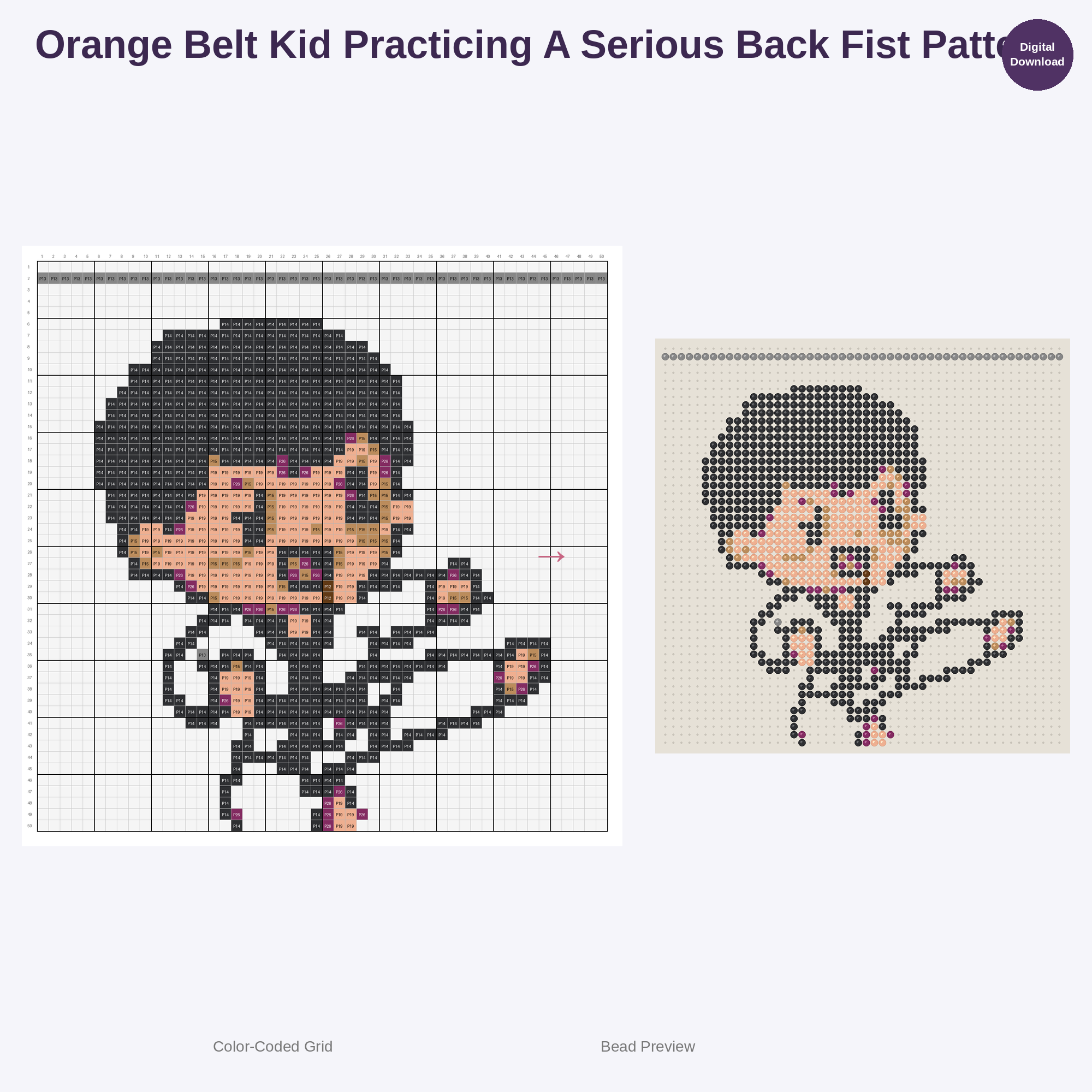 Kawaii Kids Karate Perler Bead Patterns Bundle, 48 Designs (PDF Digital Download)