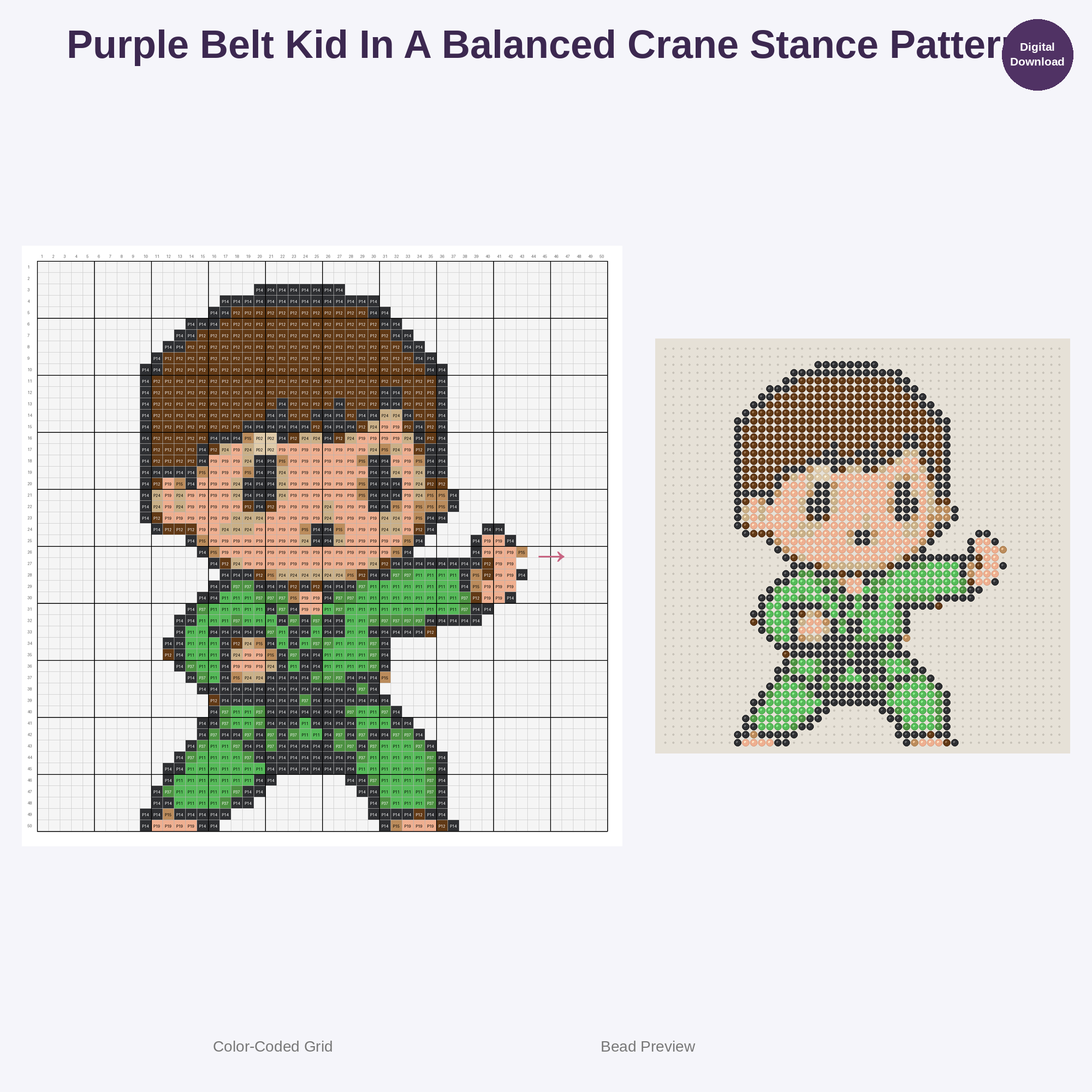 Kawaii Kids Karate Perler Bead Patterns Bundle, 48 Designs (PDF Digital Download)