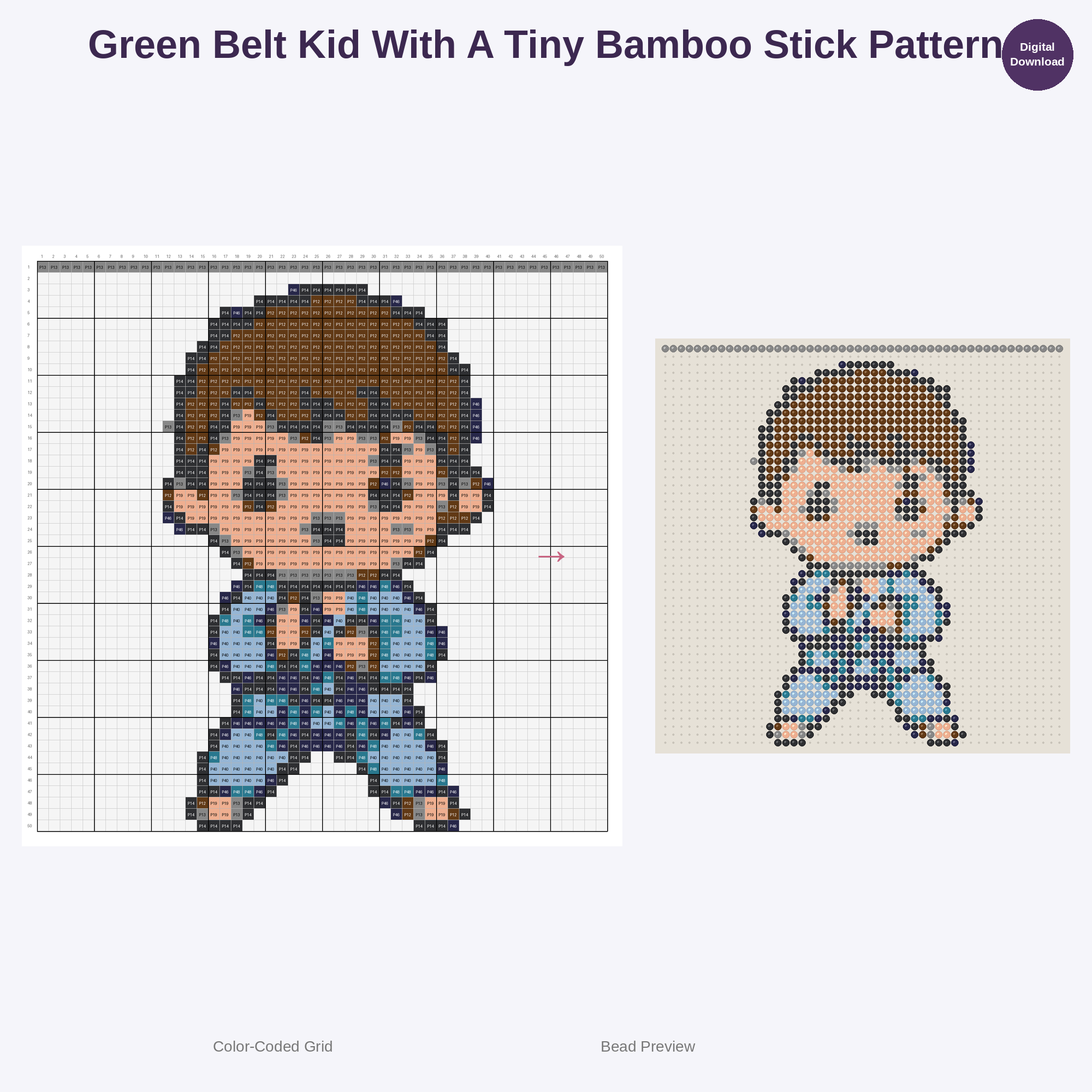 Kawaii Kids Karate Perler Bead Patterns Bundle, 48 Designs (PDF Digital Download)