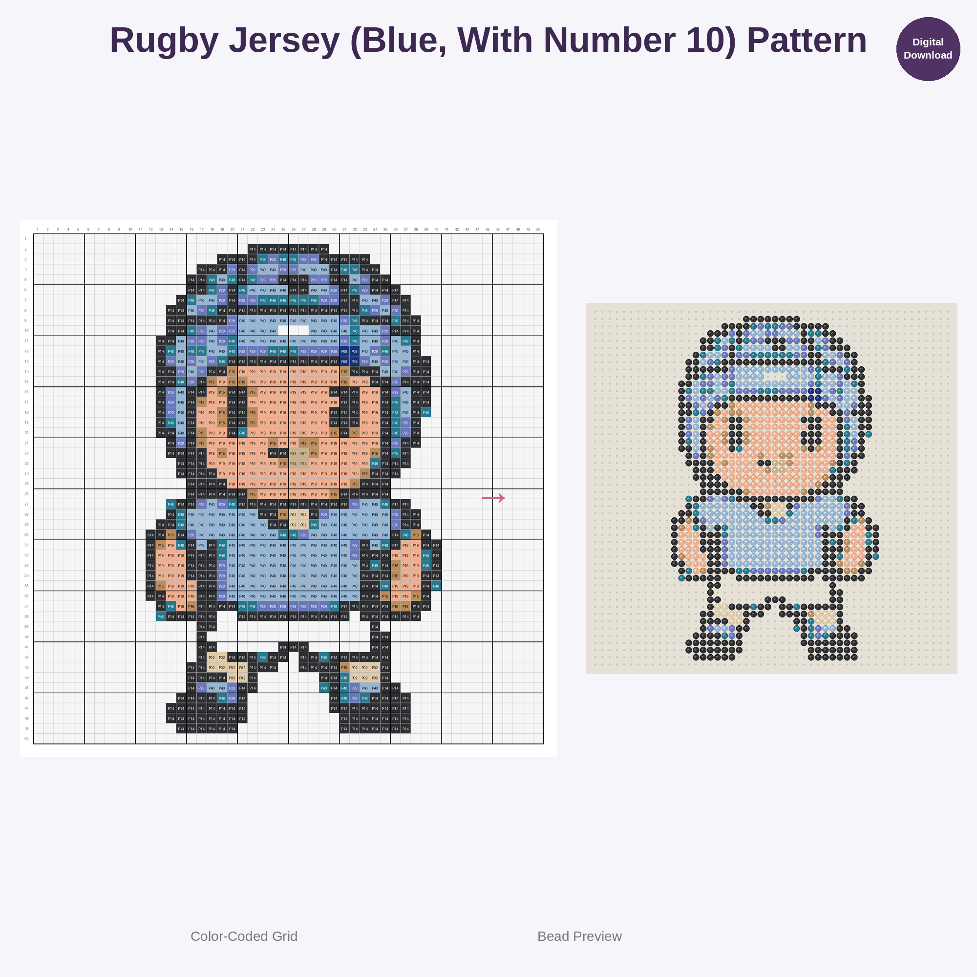 Kawaii Kids Rugby Playtime Perler Bead Patterns Bundle, 48 Designs (PDF Digital Download)