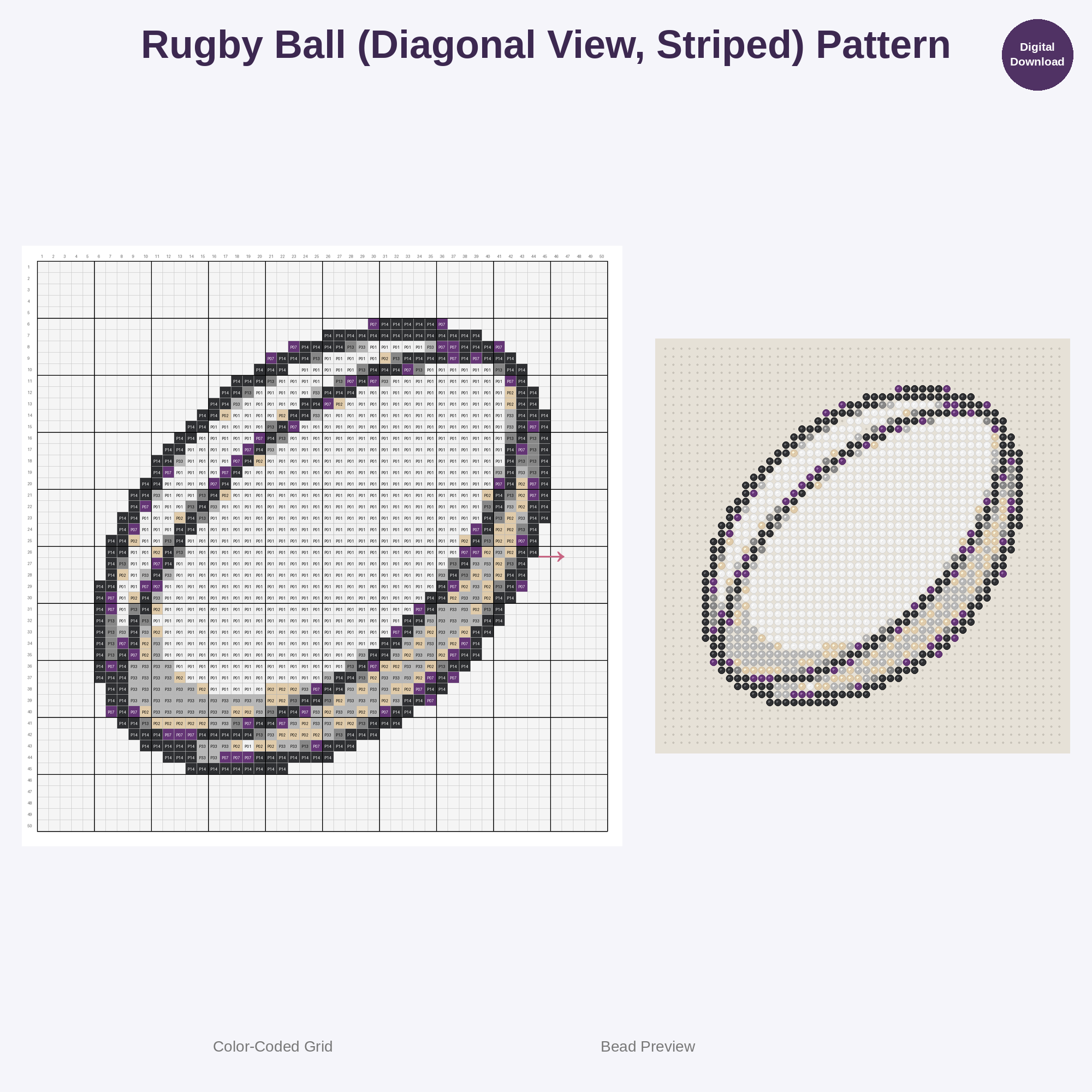 Kawaii Kids Rugby Playtime Perler Bead Patterns Bundle, 48 Designs (PDF Digital Download)