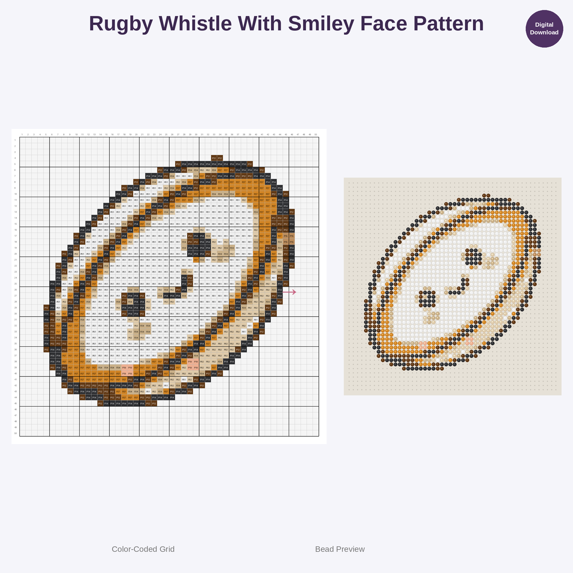 Kawaii Kids Rugby Playtime Perler Bead Patterns Bundle, 48 Designs (PDF Digital Download)