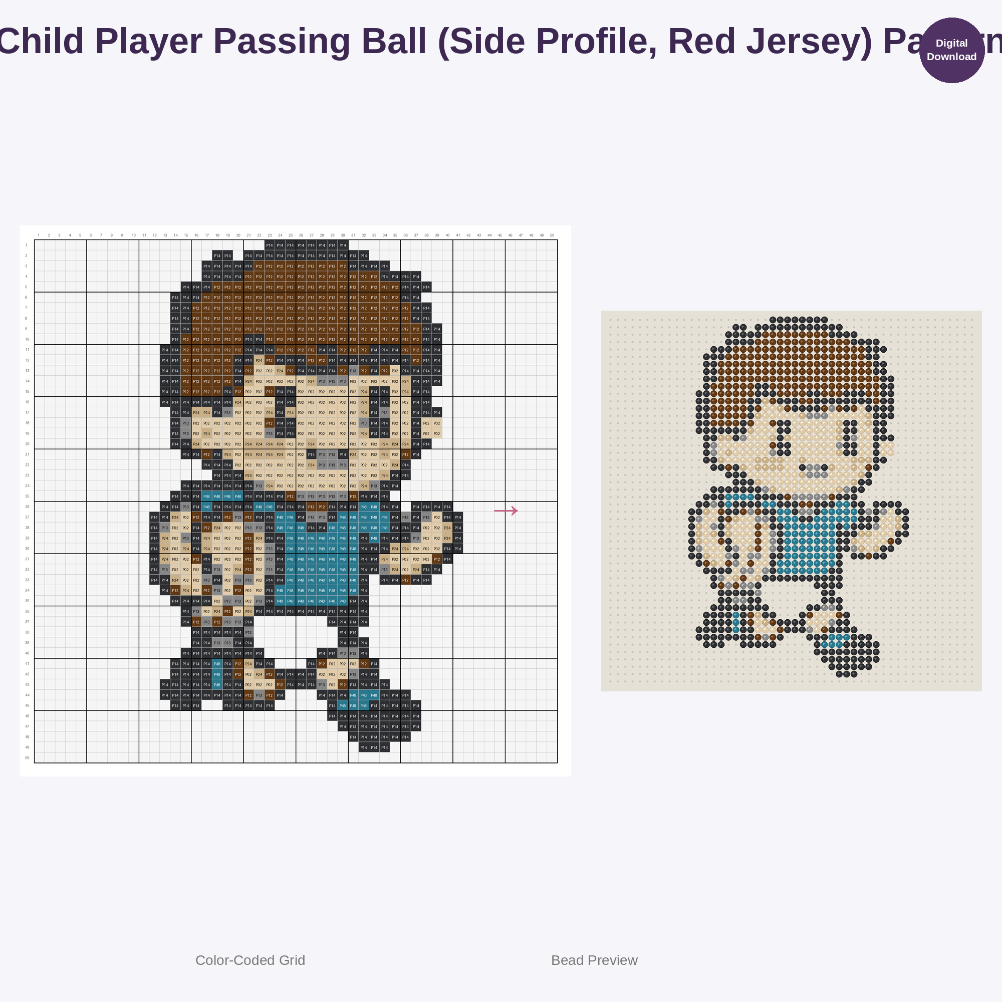 Kawaii Kids Rugby Playtime Perler Bead Patterns Bundle, 48 Designs (PDF Digital Download)