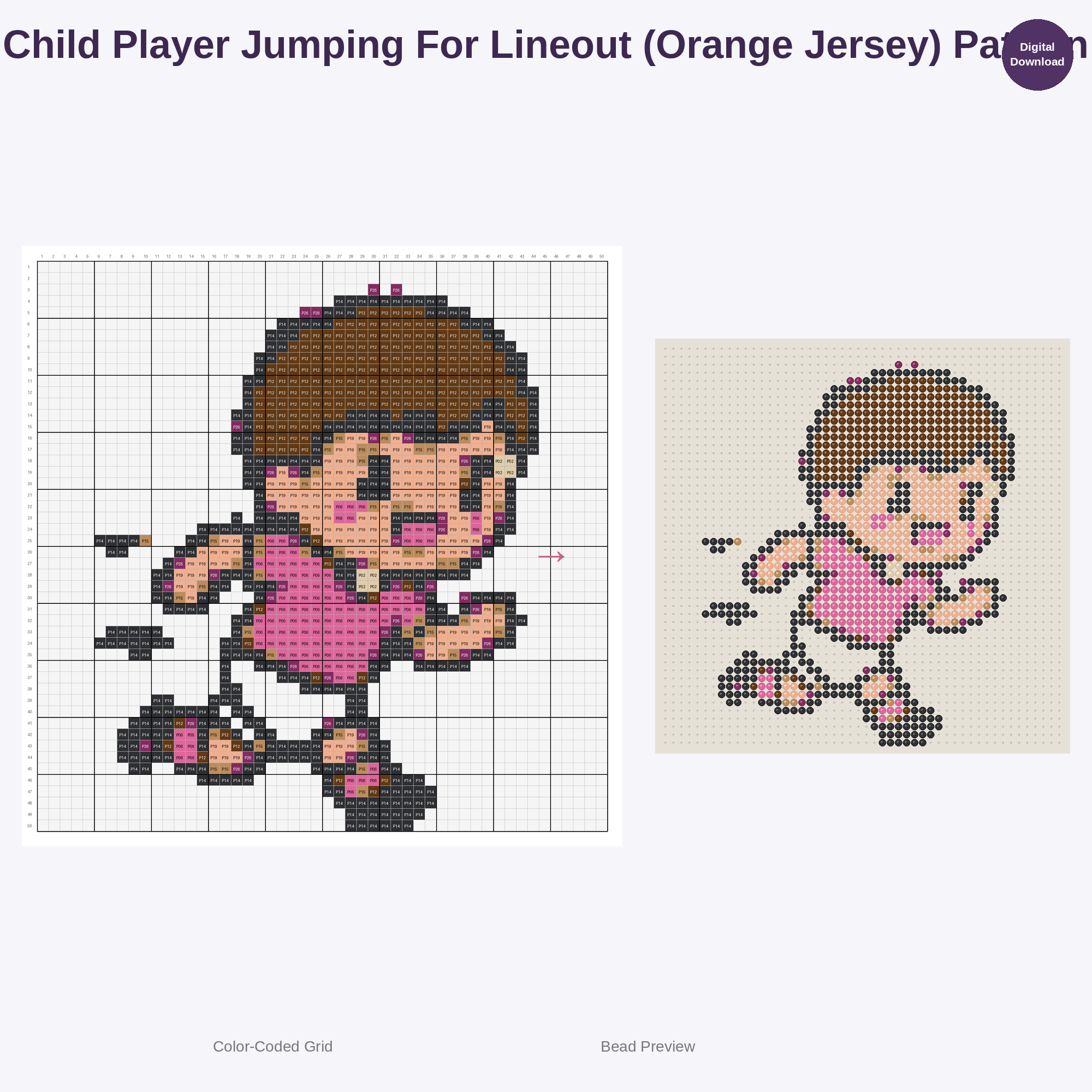 Kawaii Kids Rugby Playtime Perler Bead Patterns Bundle, 48 Designs (PDF Digital Download)