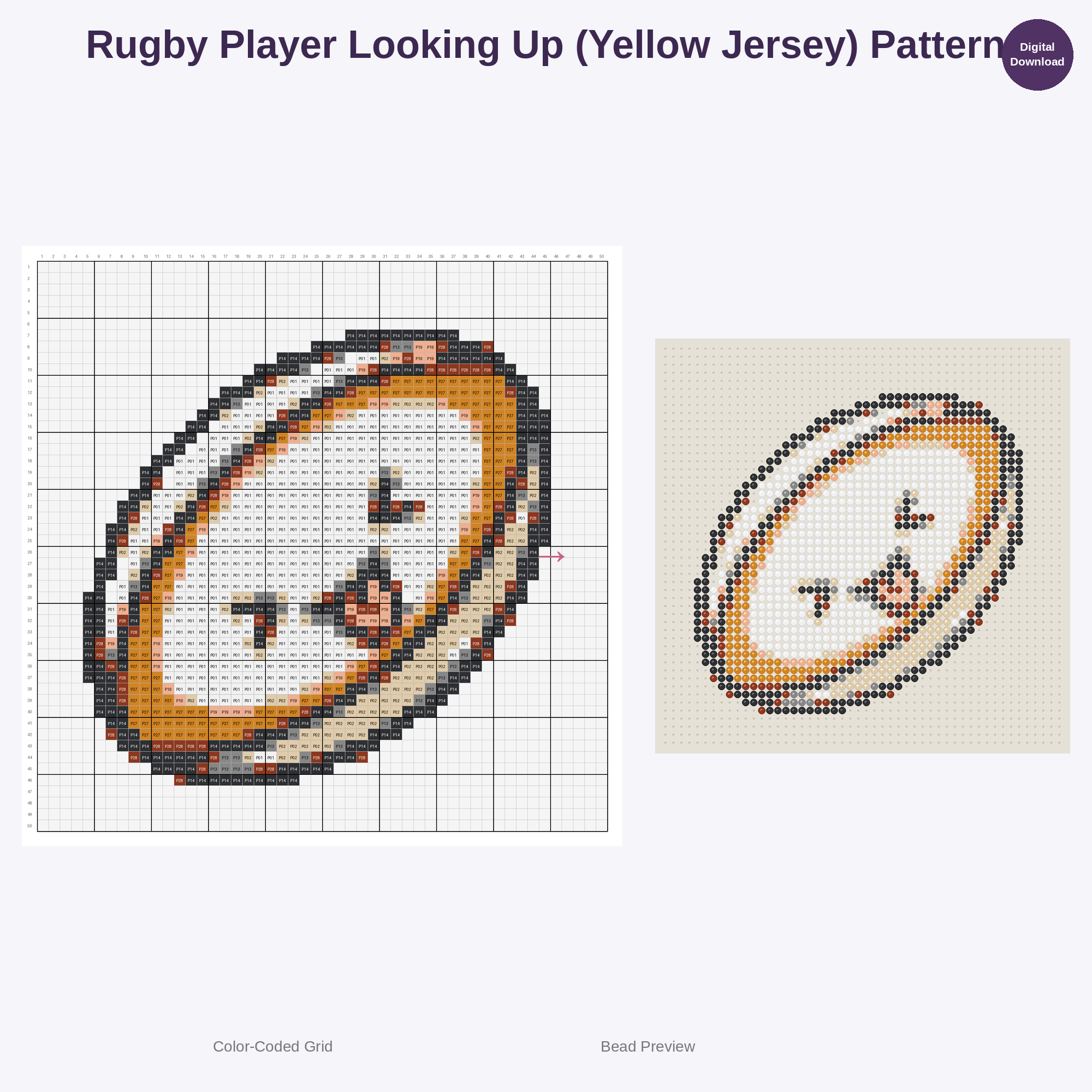 Kawaii Kids Rugby Playtime Perler Bead Patterns Bundle, 48 Designs (PDF Digital Download)