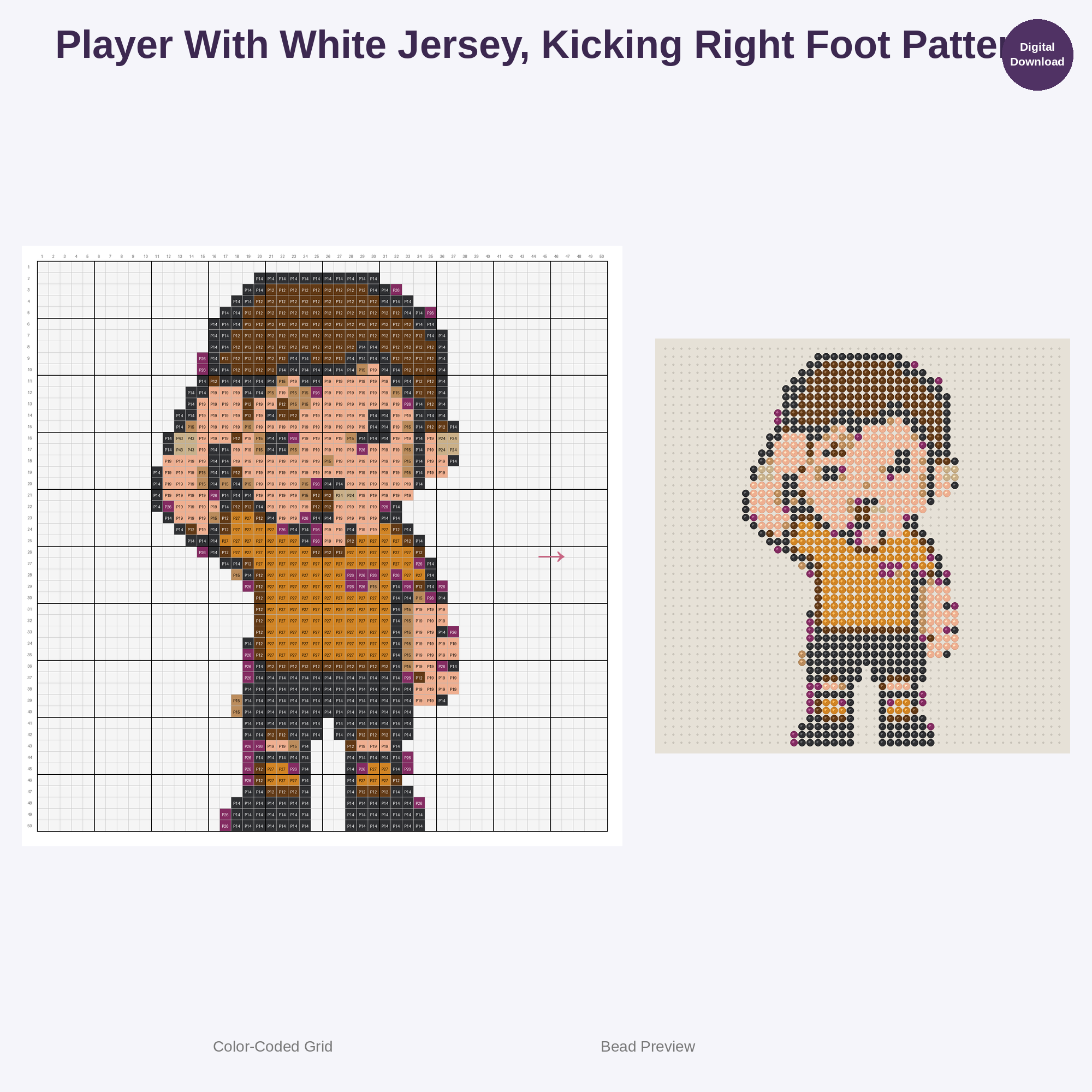 Cute Kawaii Kids Soccer Team Perler Bead Patterns Bundle, 48 Designs (PDF Digital Download)