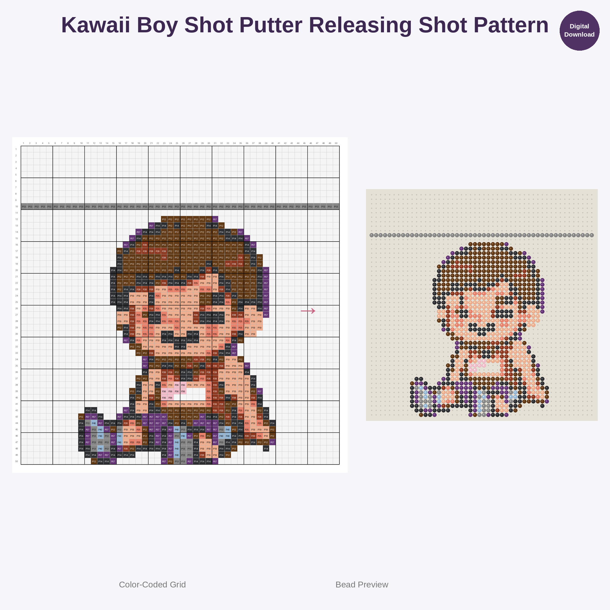 Kawaii Kids Track & Field Adventures Perler Bead Patterns Bundle, 48 Designs (PDF Digital Download)