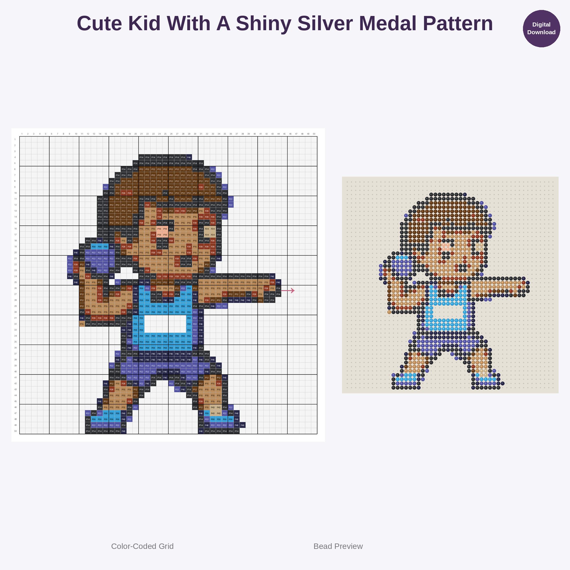 Kawaii Kids Track & Field Adventures Perler Bead Patterns Bundle, 48 Designs (PDF Digital Download)